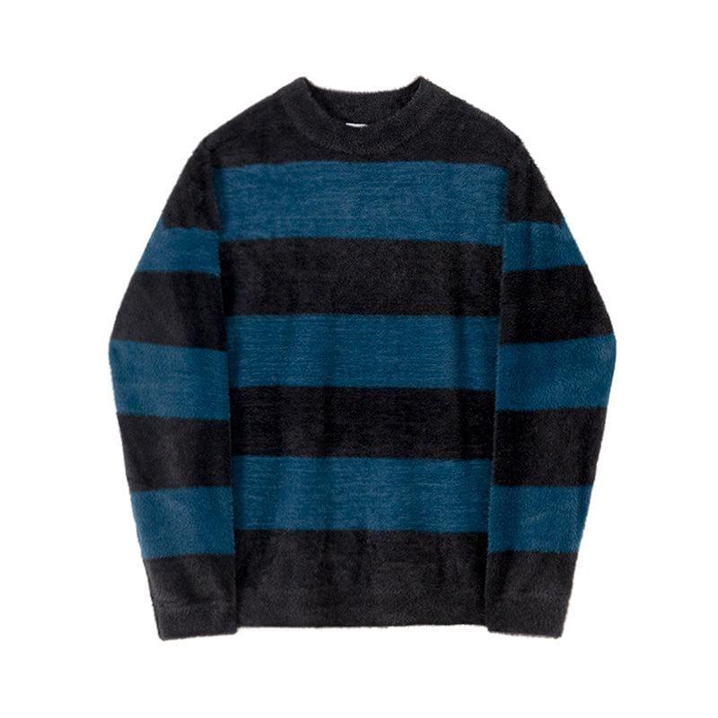 RT No. 3404 BLUE STRIPED KNITTED SWEATER Product Image
