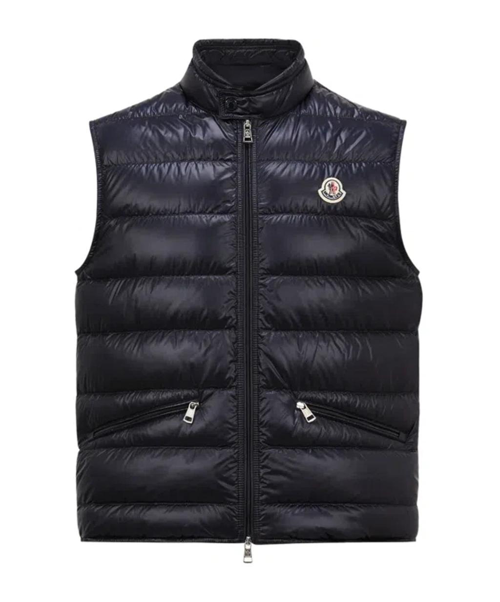 MONCLER High Collar Puffer Quilted Sleeveless Jacket In Black Product Image