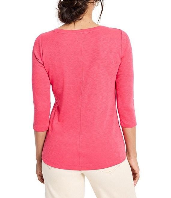 NIC + ZOE Knit Boat Neck 3/4 Sleeve Tee Product Image