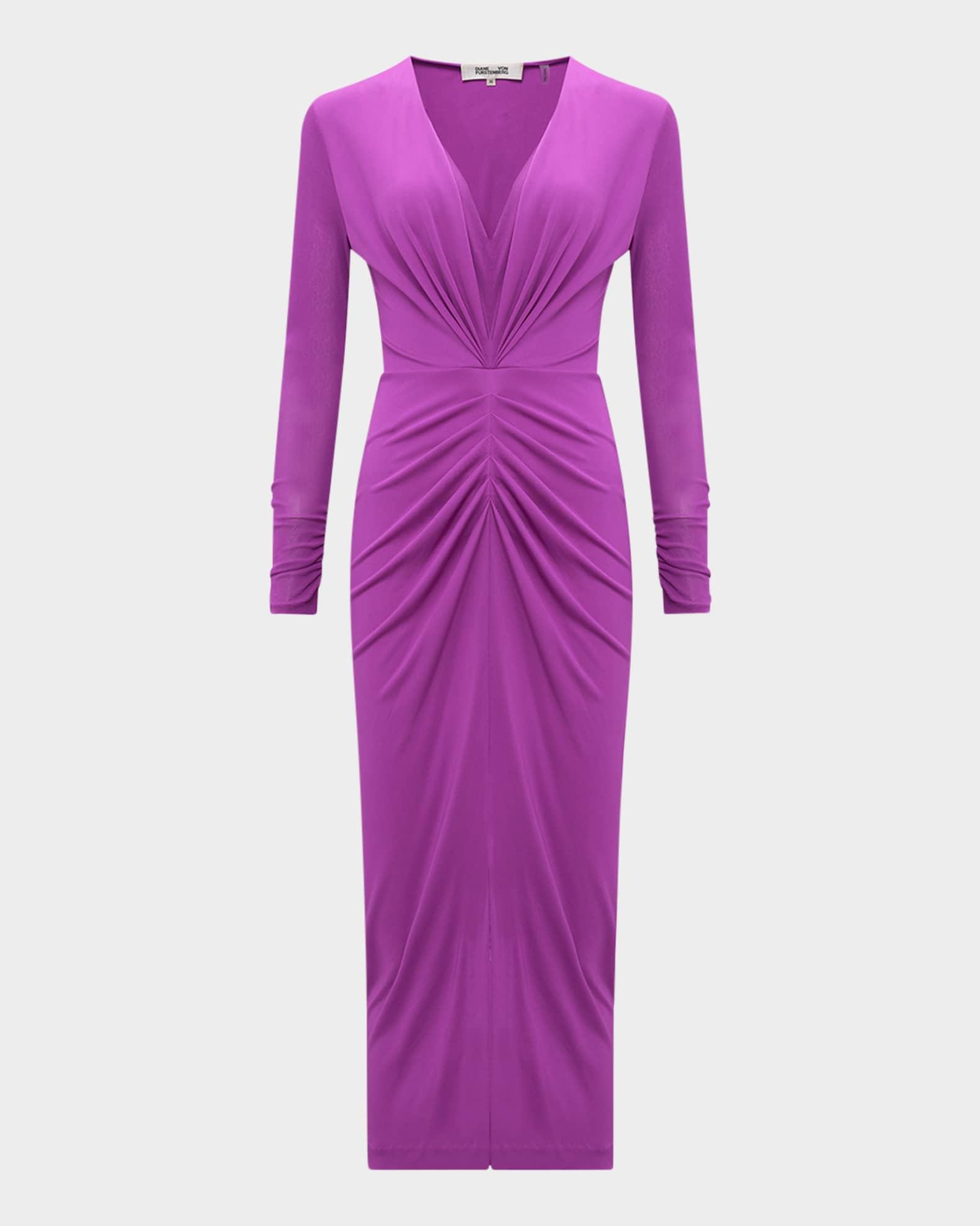 Hades Pleated Bodycon Midi Dress Product Image