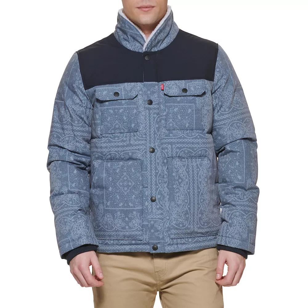 Men's Levi's® Mixed Media Parka, Size: XXL, Faded Blue Bandana Product Image