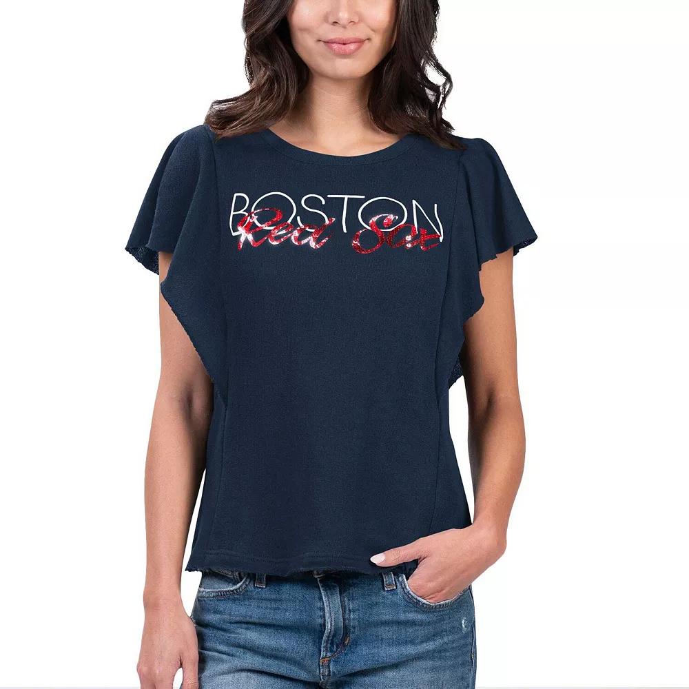 Women's G-III 4Her by Carl Banks Navy Boston Red Sox Crowd Wave T-Shirt, Size: Small, Blue Product Image
