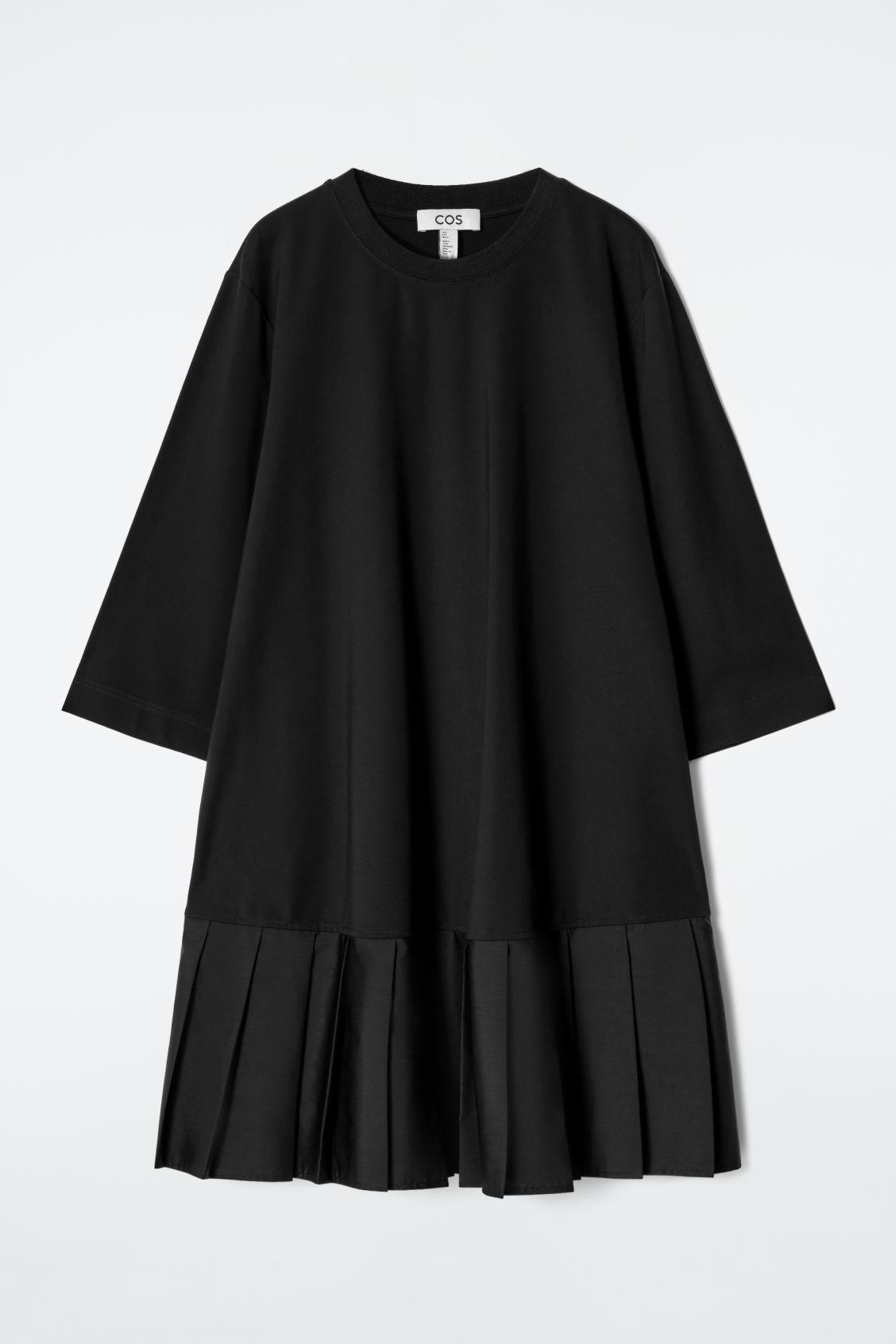 PLEATED DROPPED-WAIST T-SHIRT DRESS Product Image