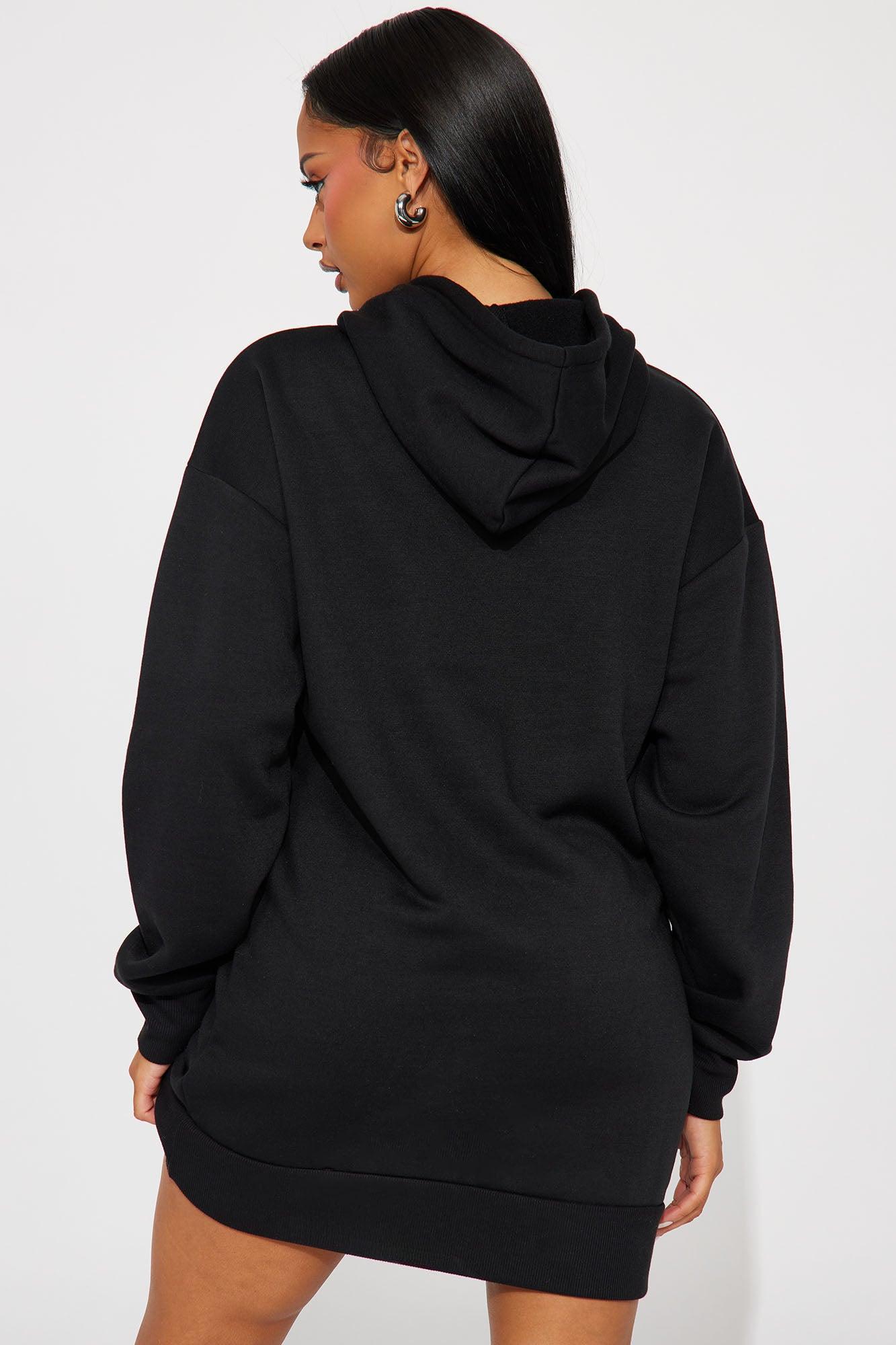 Cute As Can Be Hoodie Mini Dress - Black Product Image