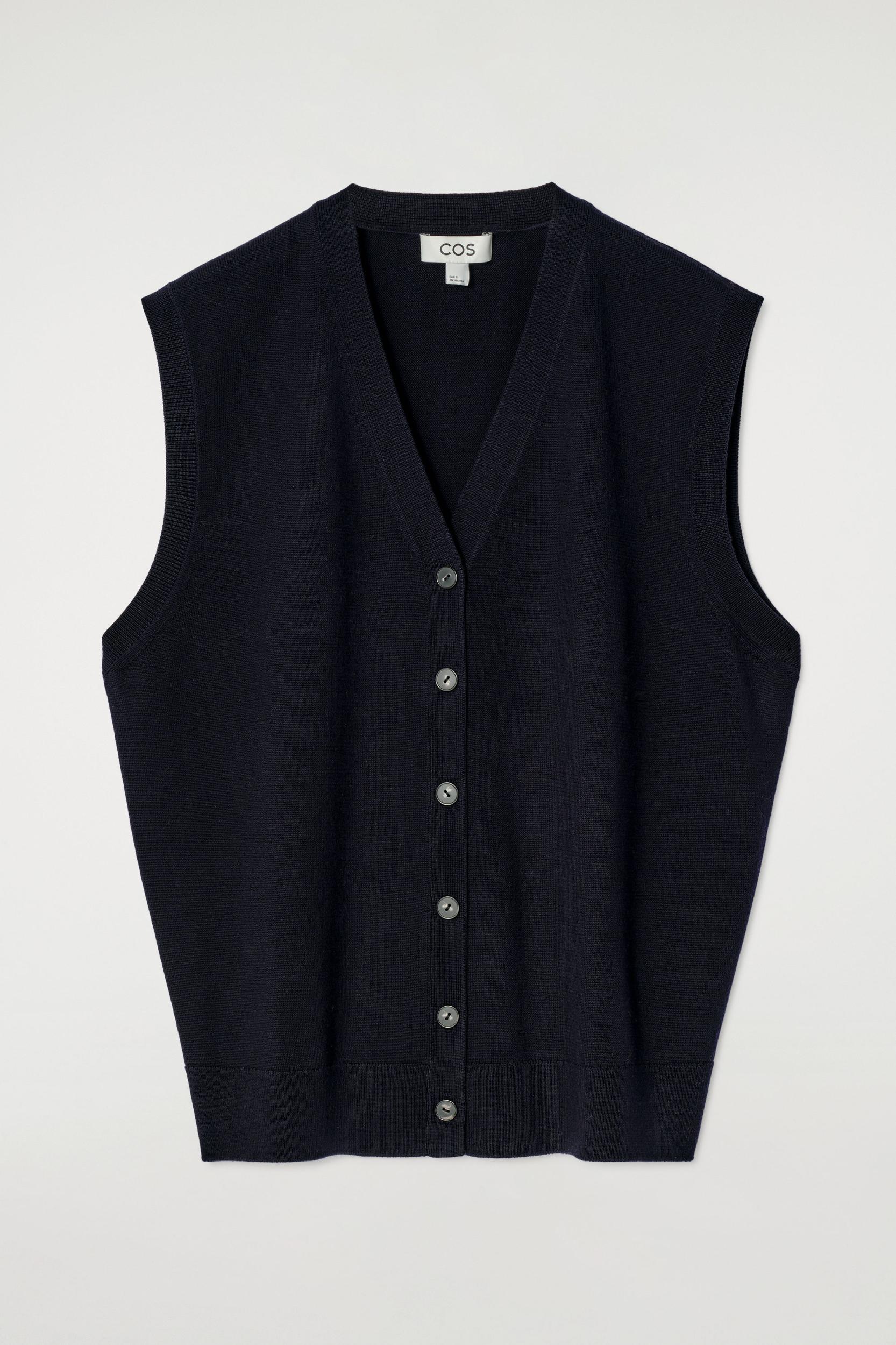 VNECK MERINO WOOL WAISTCOAT Product Image