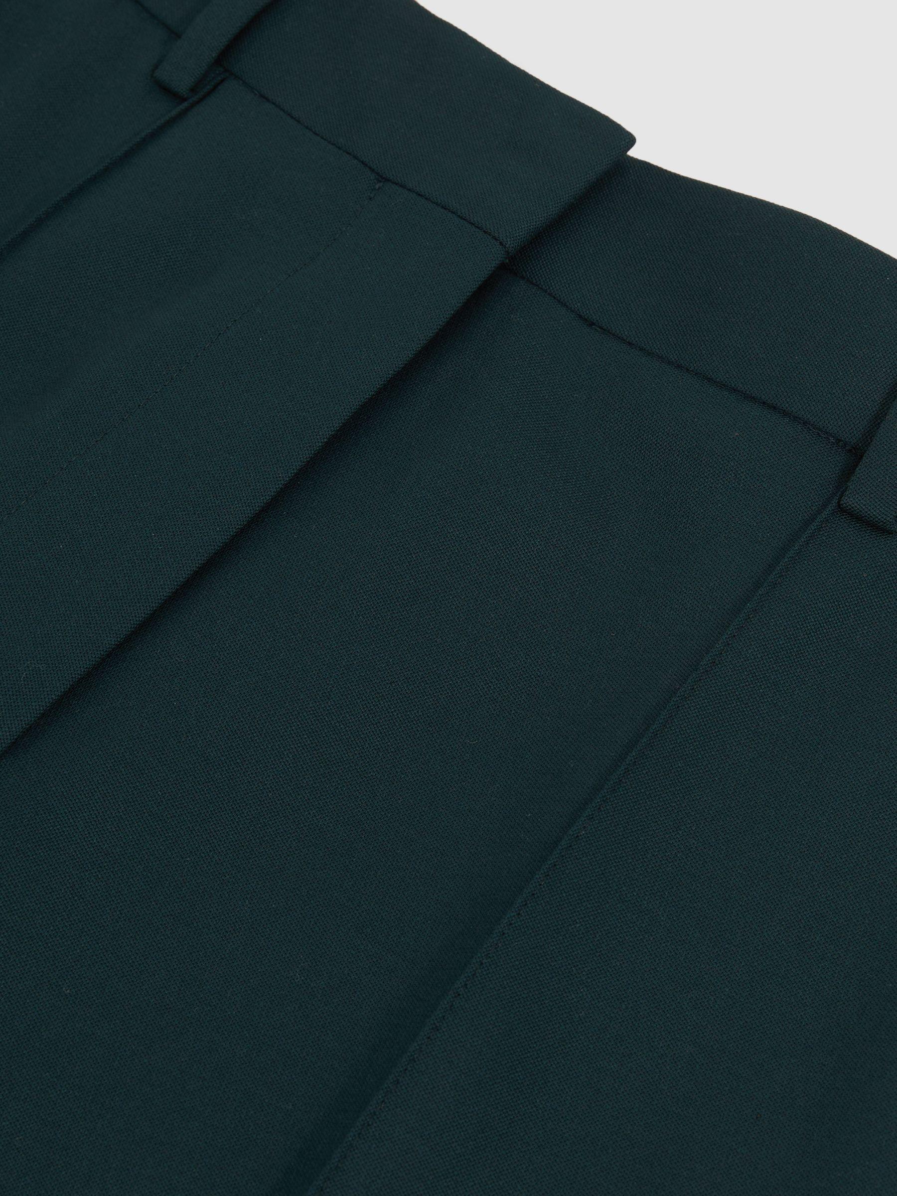 Petite Wool-Blend Wide-Leg Suit Trousers in Green Product Image