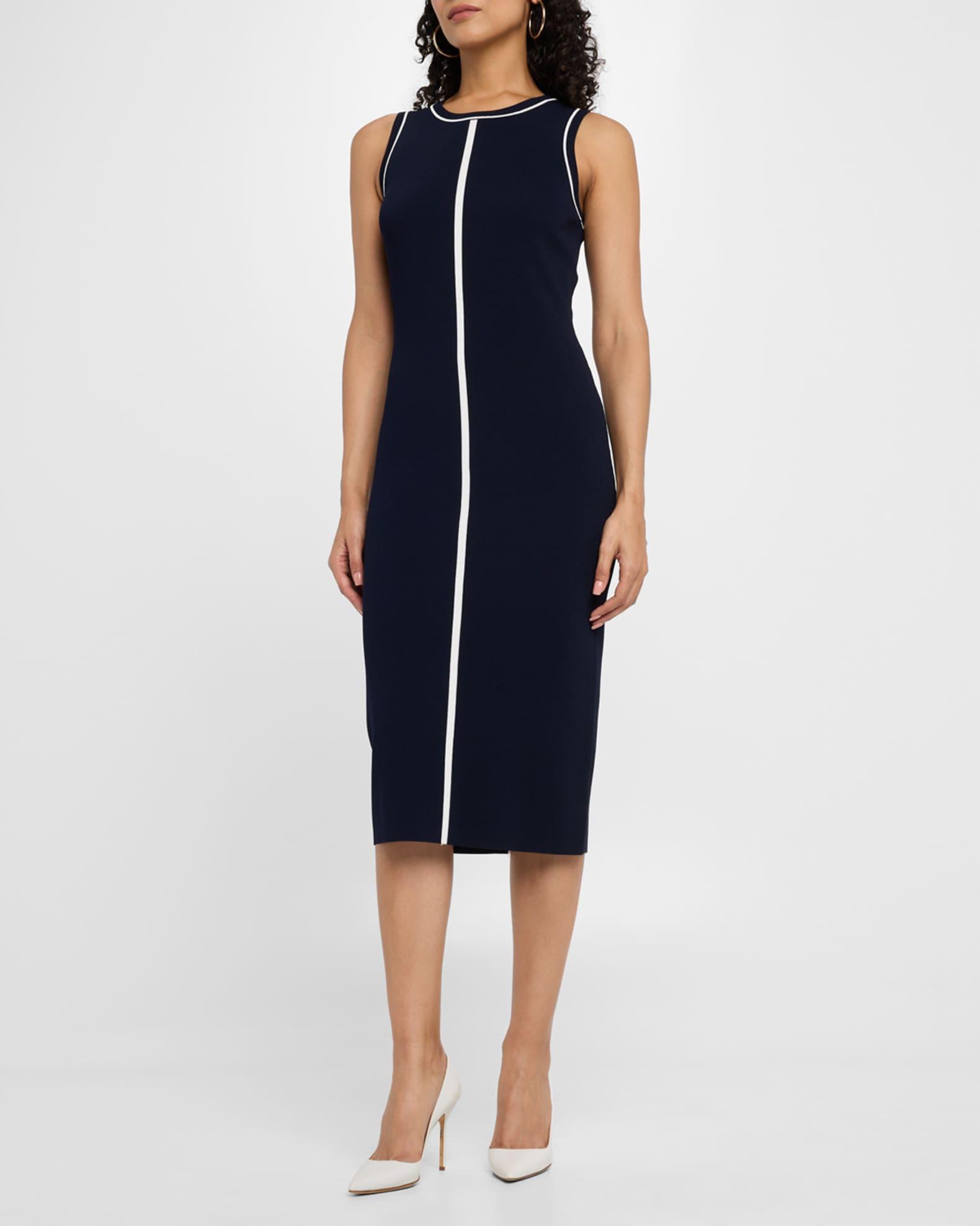 The Adrianna Contrast-Stripe Midi Sweater Dress Product Image