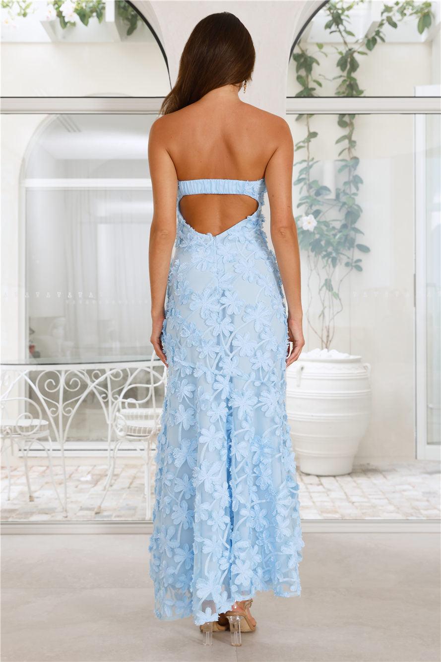 Urban Petal Strapless Maxi Dress Blue Product Image