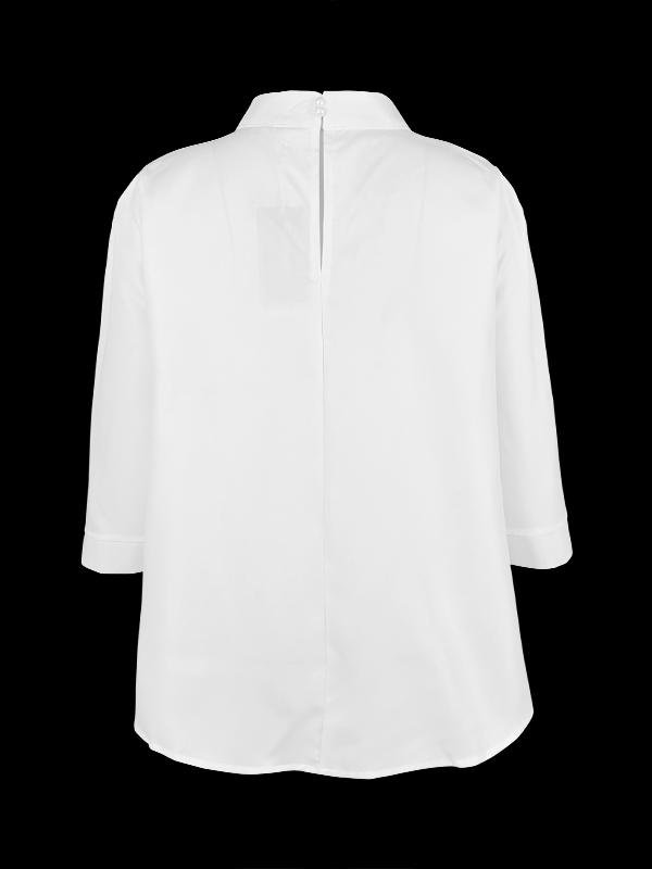 High-low Loose Flower Print Split-Joint Stand Collar T-Shirts Tops Product Image