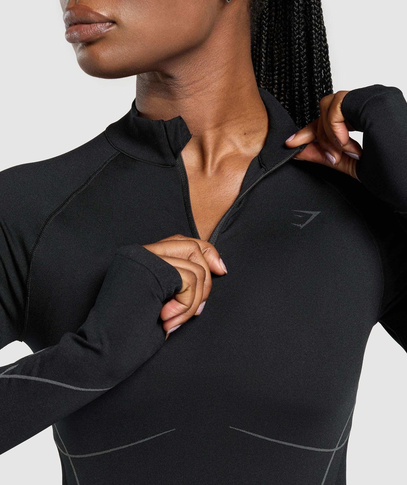 Gymshark Apex Seamless 1/4 Zip Pullover - Black/Graphite Grey Female Product Image