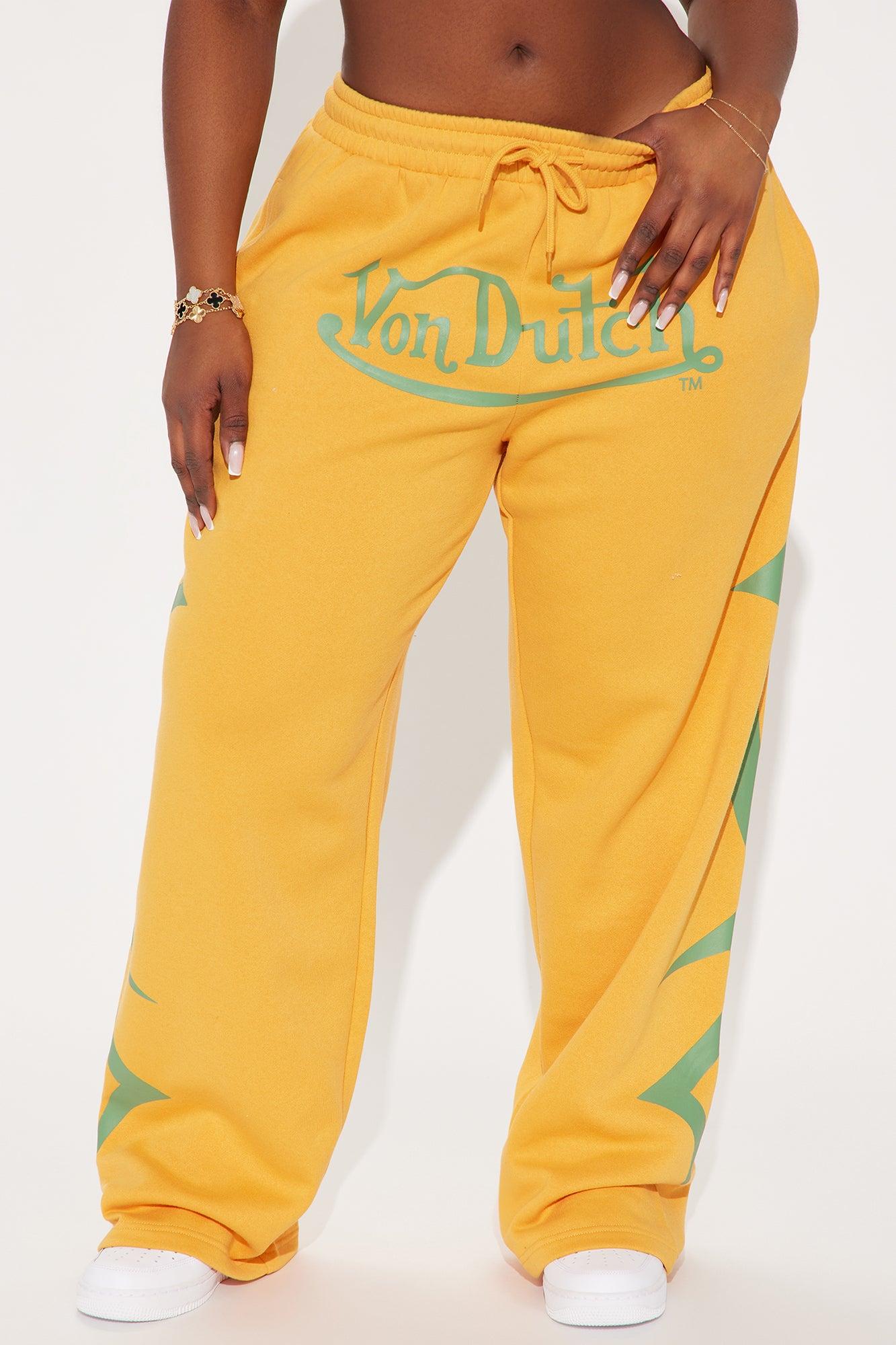 Von Dutch Trendy Wide Leg Pant - Orange/combo Product Image