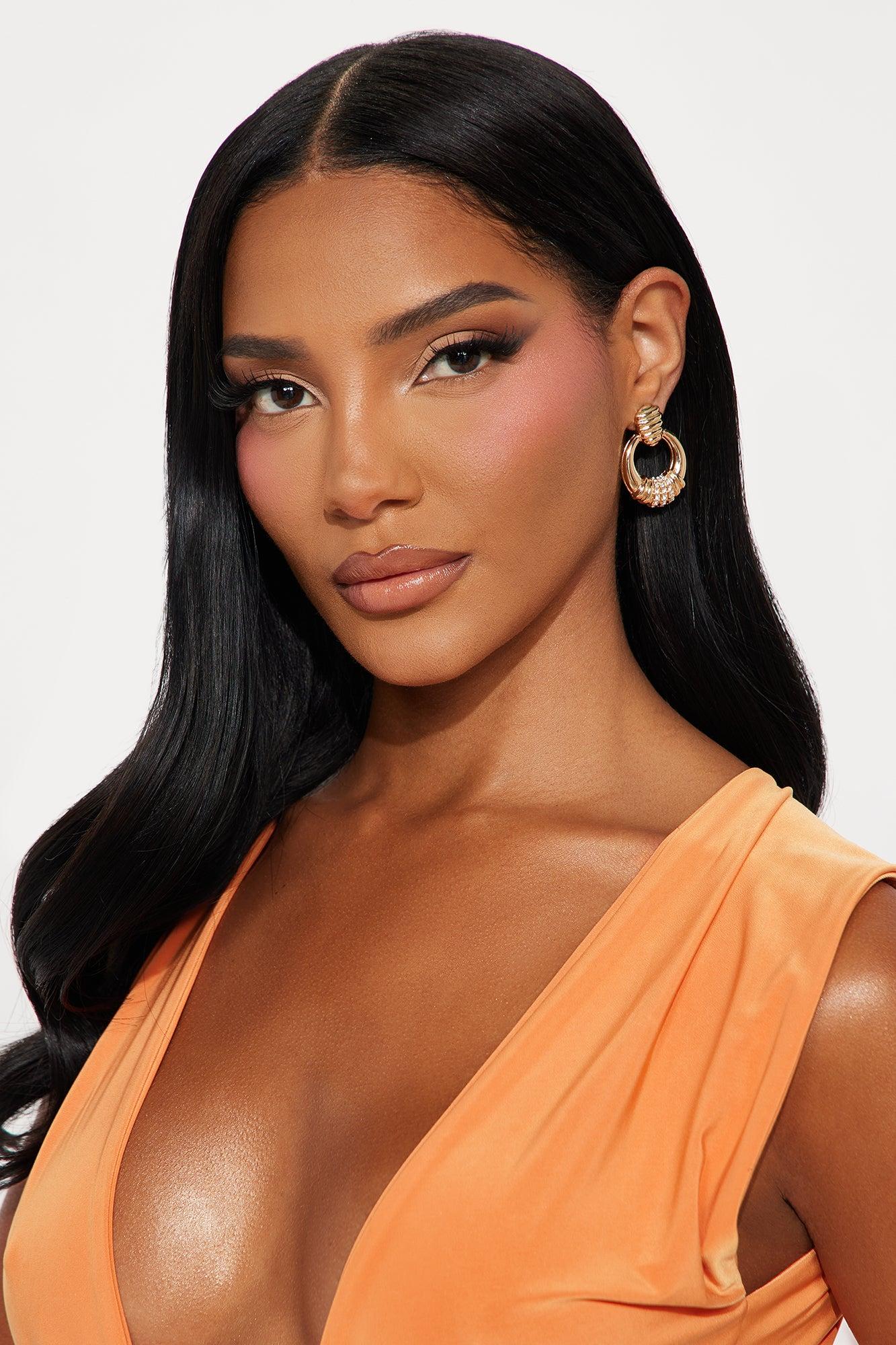 Helena Embellished Drop Earrings - Gold Female Product Image