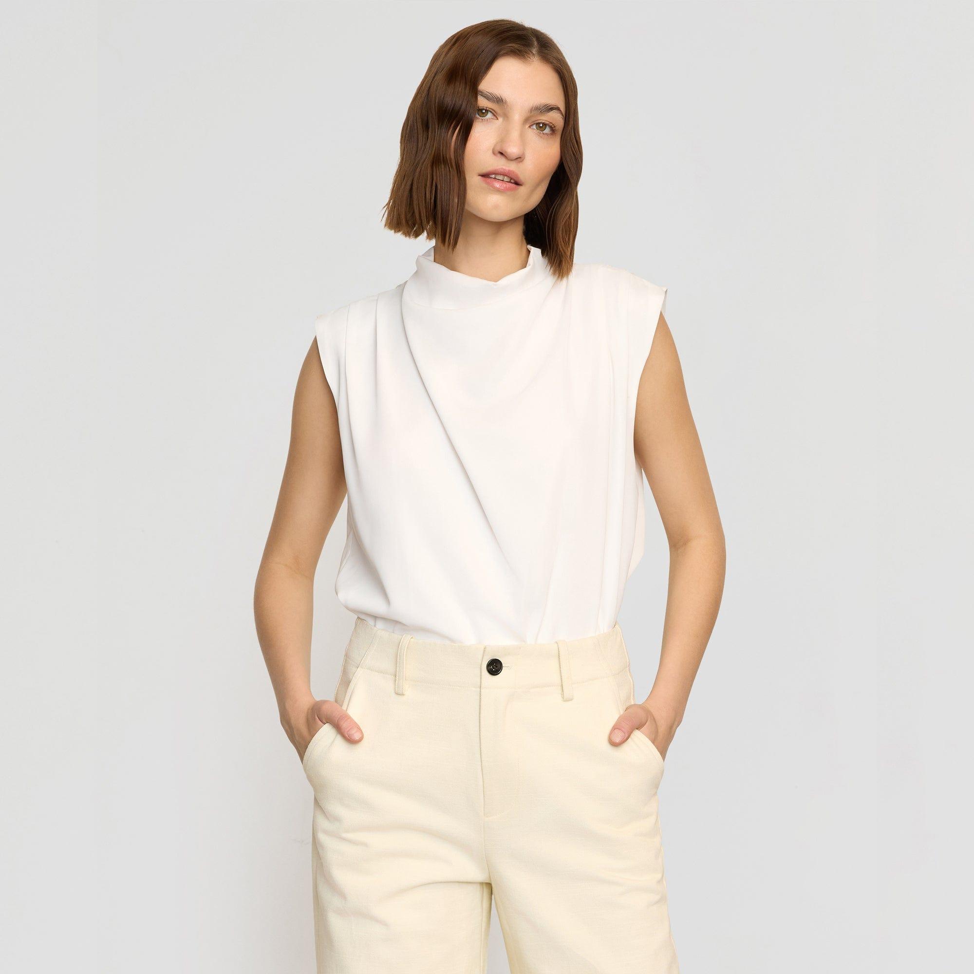 Allegra Gathered-Neck Sleeveless Blouse Product Image