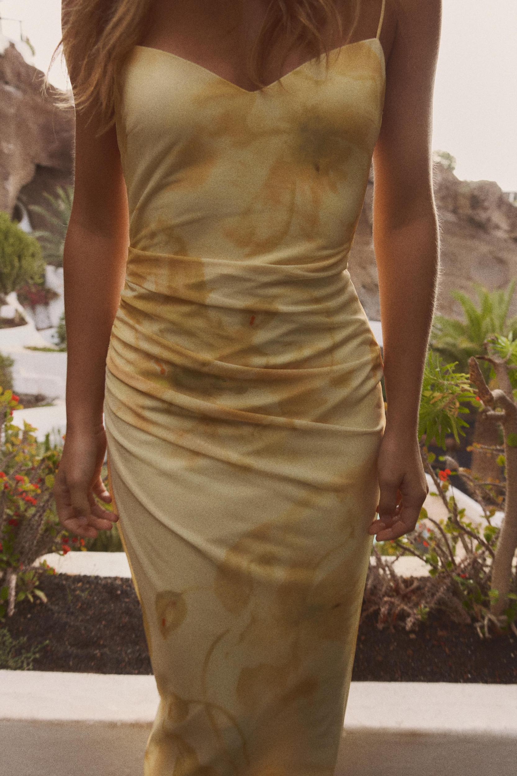 PRINTED TULLE MIDI DRESS Product Image