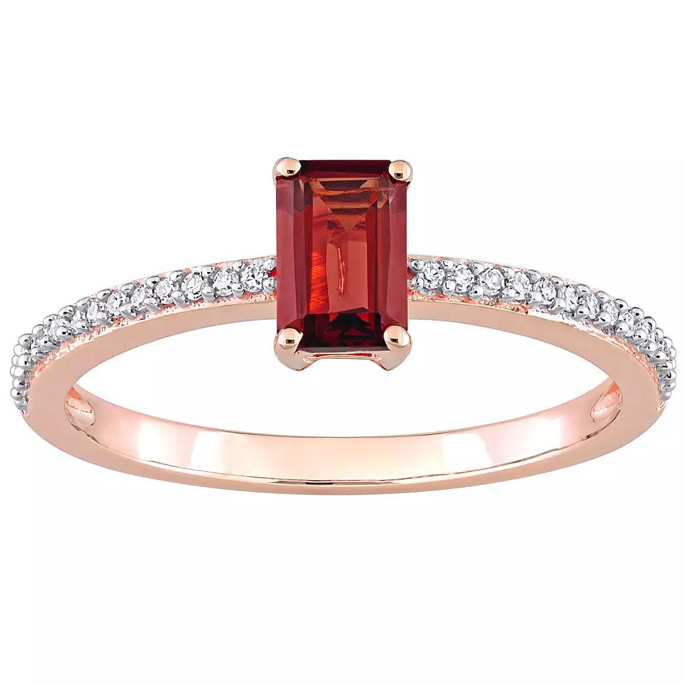 Stella Grace 10k Rose Gold Garnet & Diamond Accent Promise Ring, Women's,  Product Image