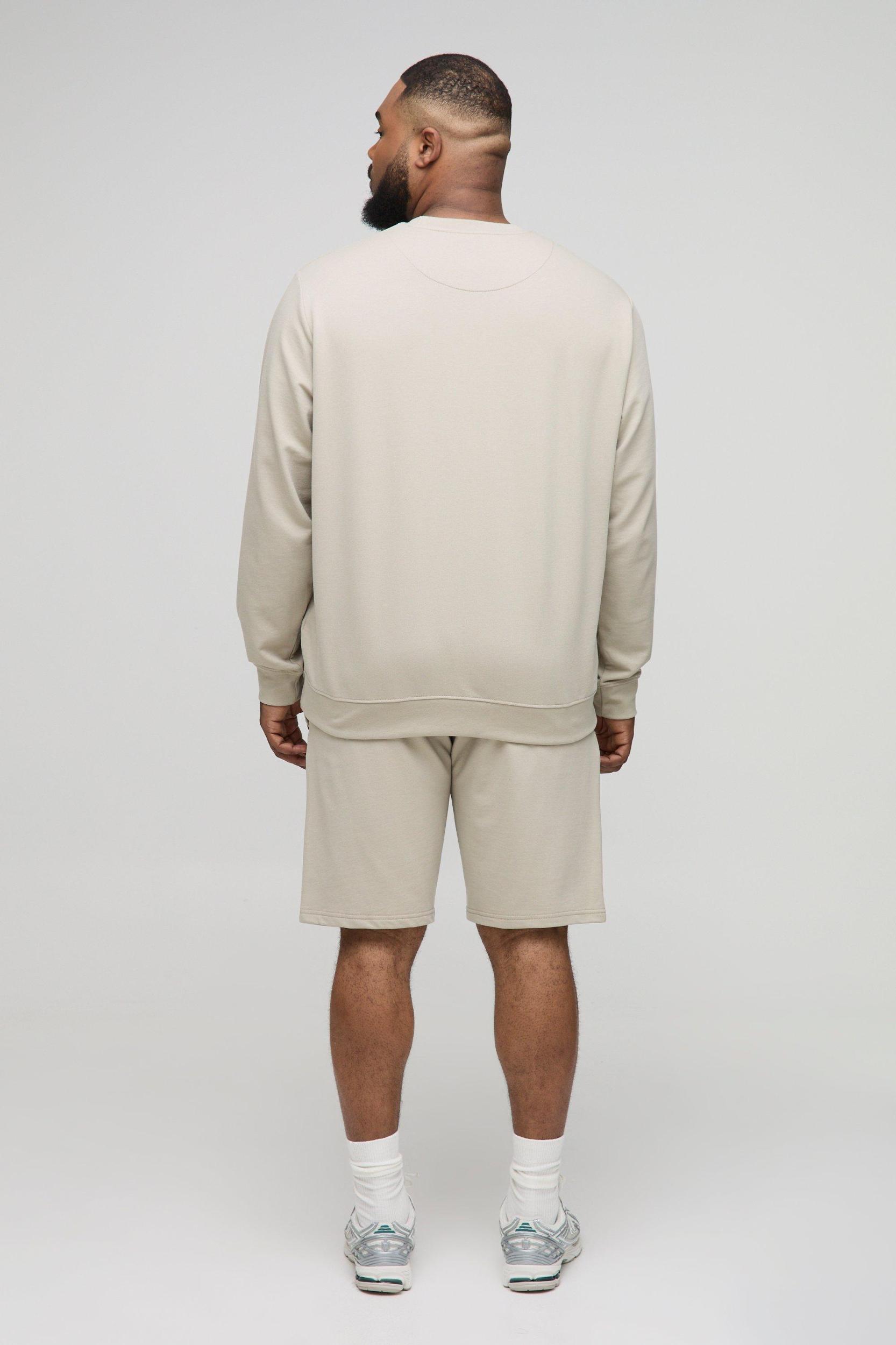 Plus 260GSM Loopback Slim Fit Basic Shorts | boohooMAN USA Product Image