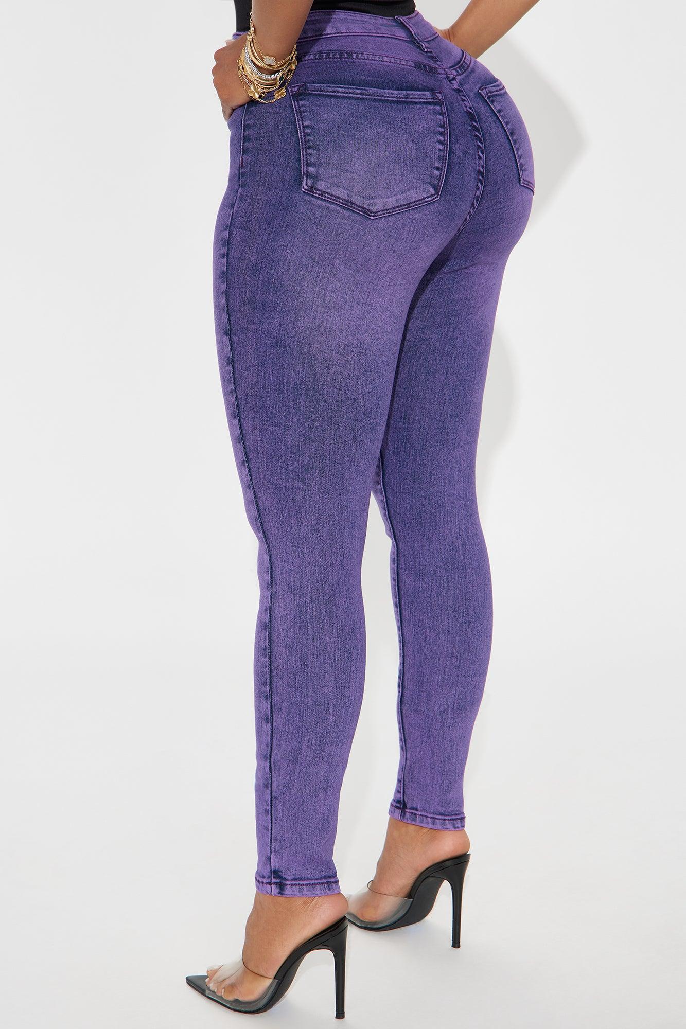 Out The Door High Waist Skinny Jeans - Purple Female Product Image