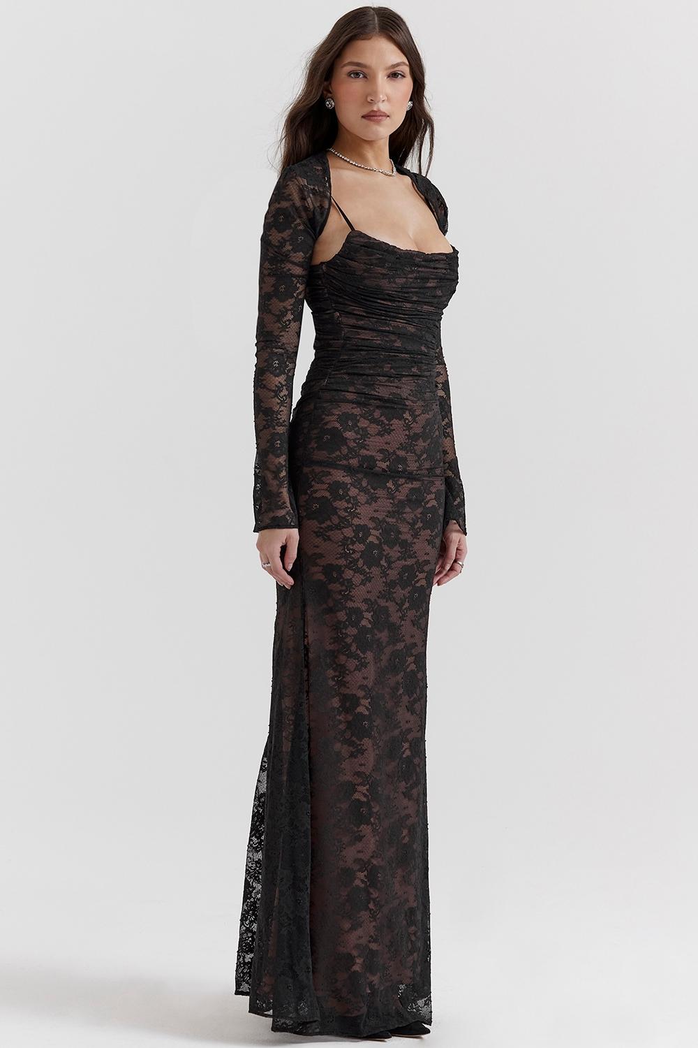 Artemis  black lace maxi dress Product Image