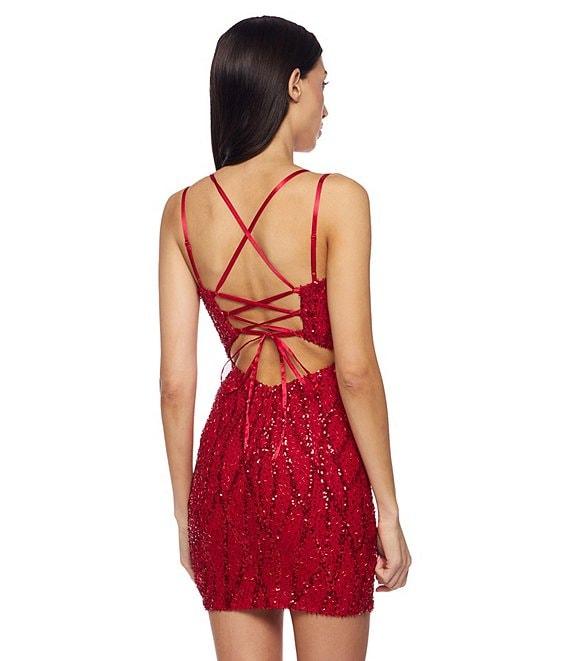 B. Darlin Sleeveless Beaded Sequin Bodycon Dress Product Image