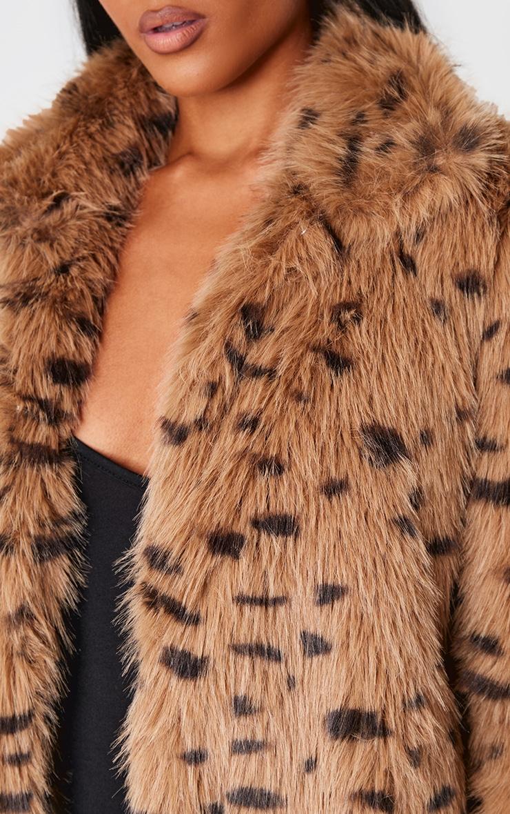 Sand Cheetah Faux Fur Coat Product Image