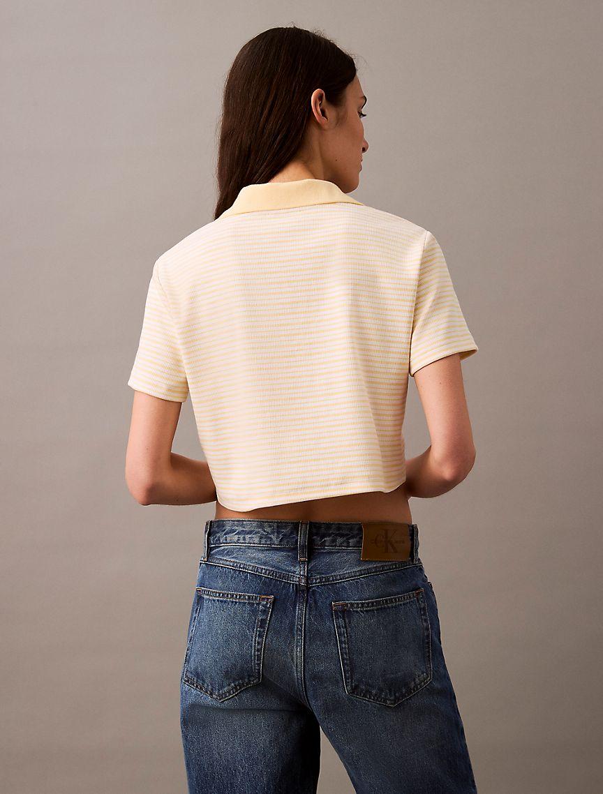 Cotton Contour Rib Polo Tee Product Image