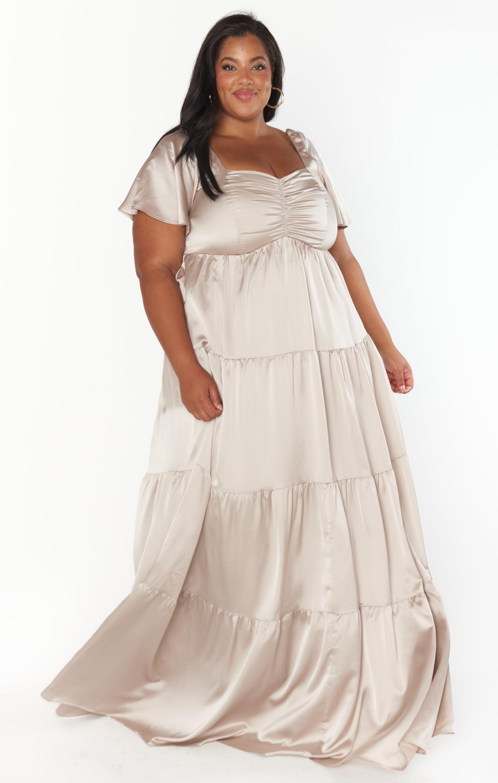 Nicole Maxi Dress ~ Show Me The Ring Luxe Satin Product Image