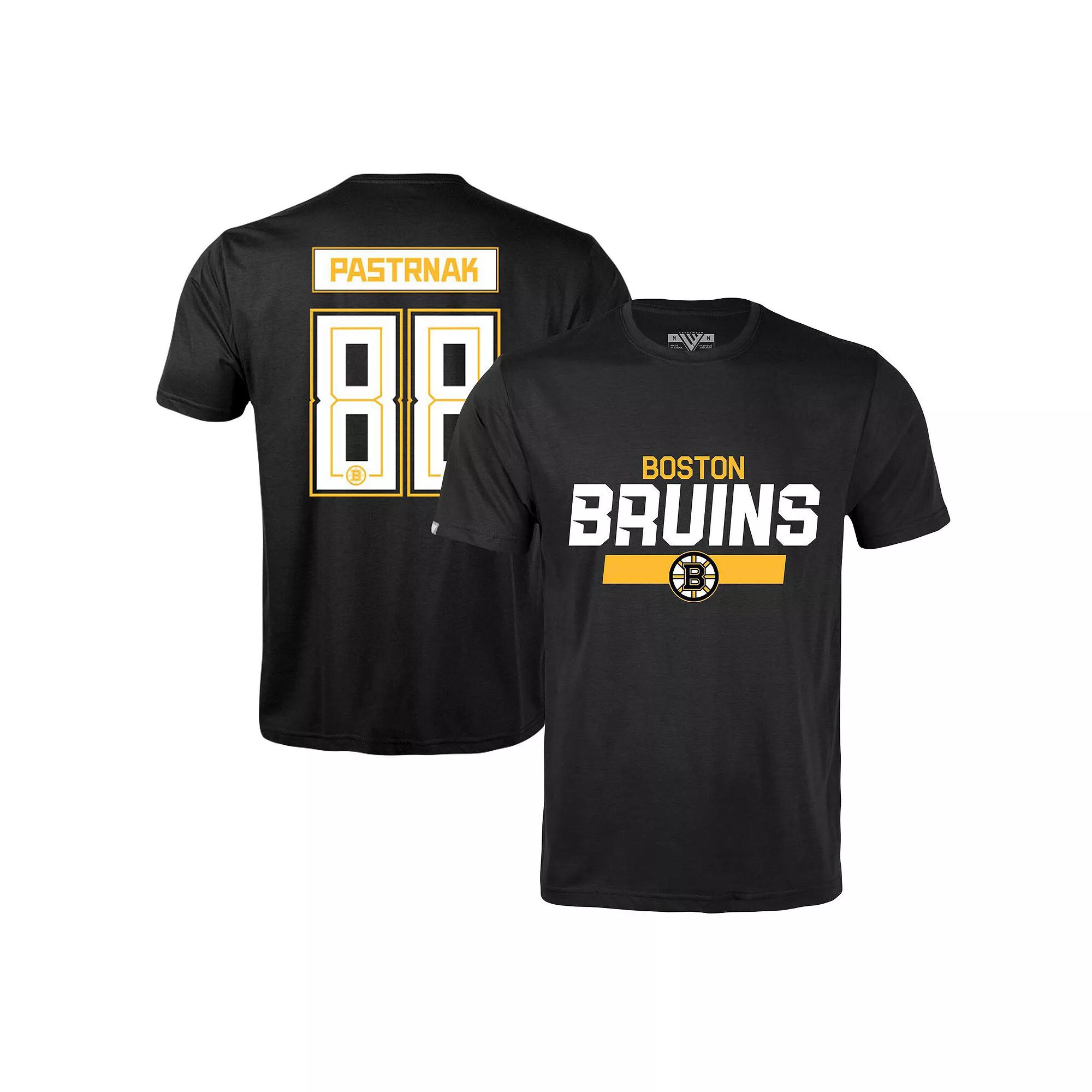 Men's Levelwear David Pastrnak Black Boston Bruins Richmond Player Name & Number T-Shirt,  Product Image