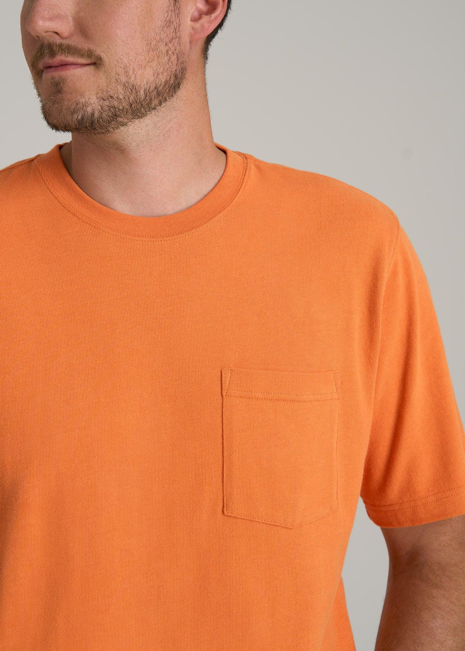 LJ&S Workwear Pocket T-Shirt for Tall Men in Marmalade Male Product Image
