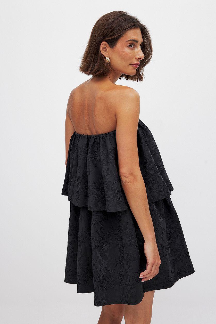 Brocade Flowy Bandeau Mini Dress Product Image