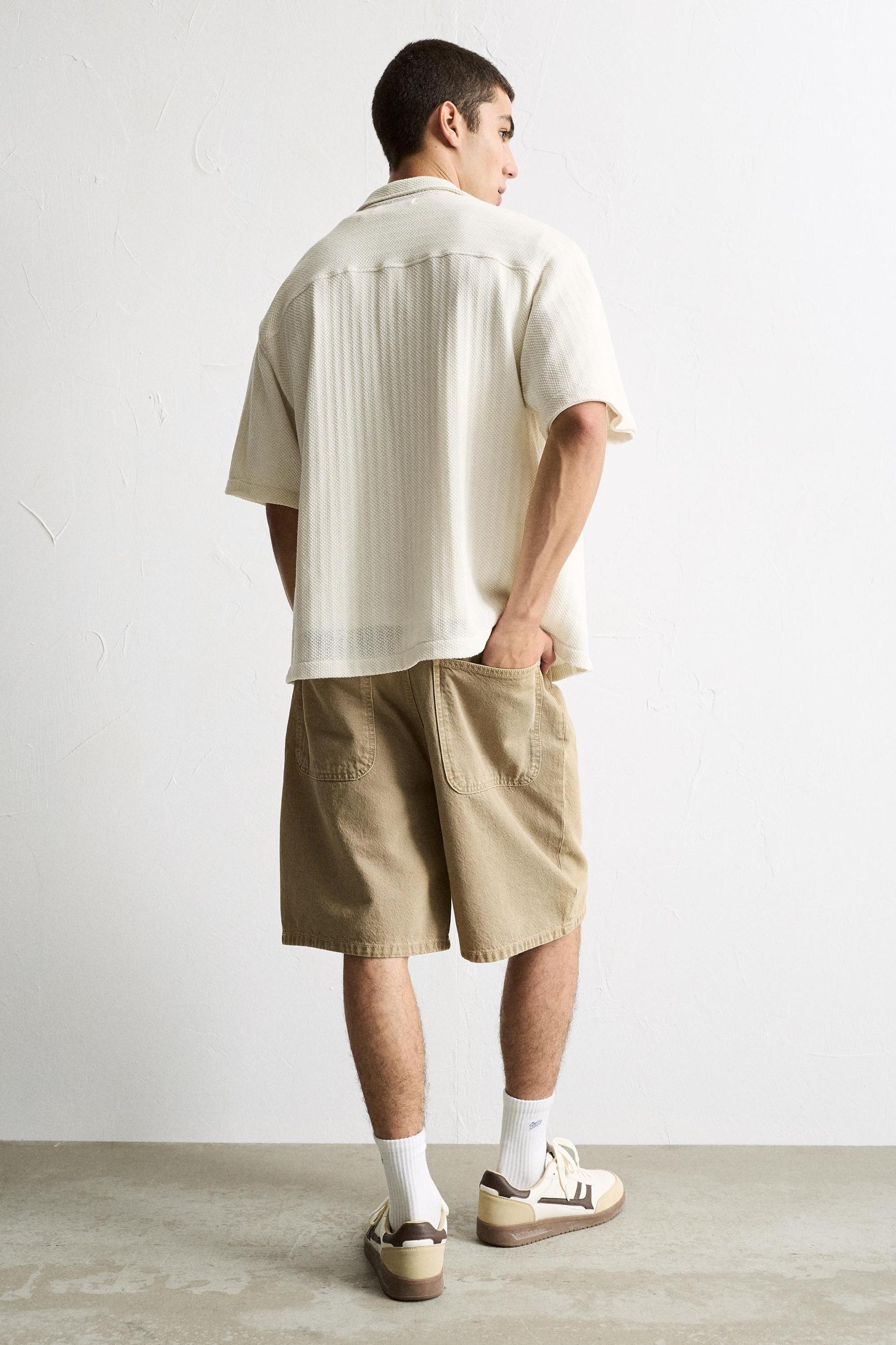 Baggy denim Bermuda shorts Product Image