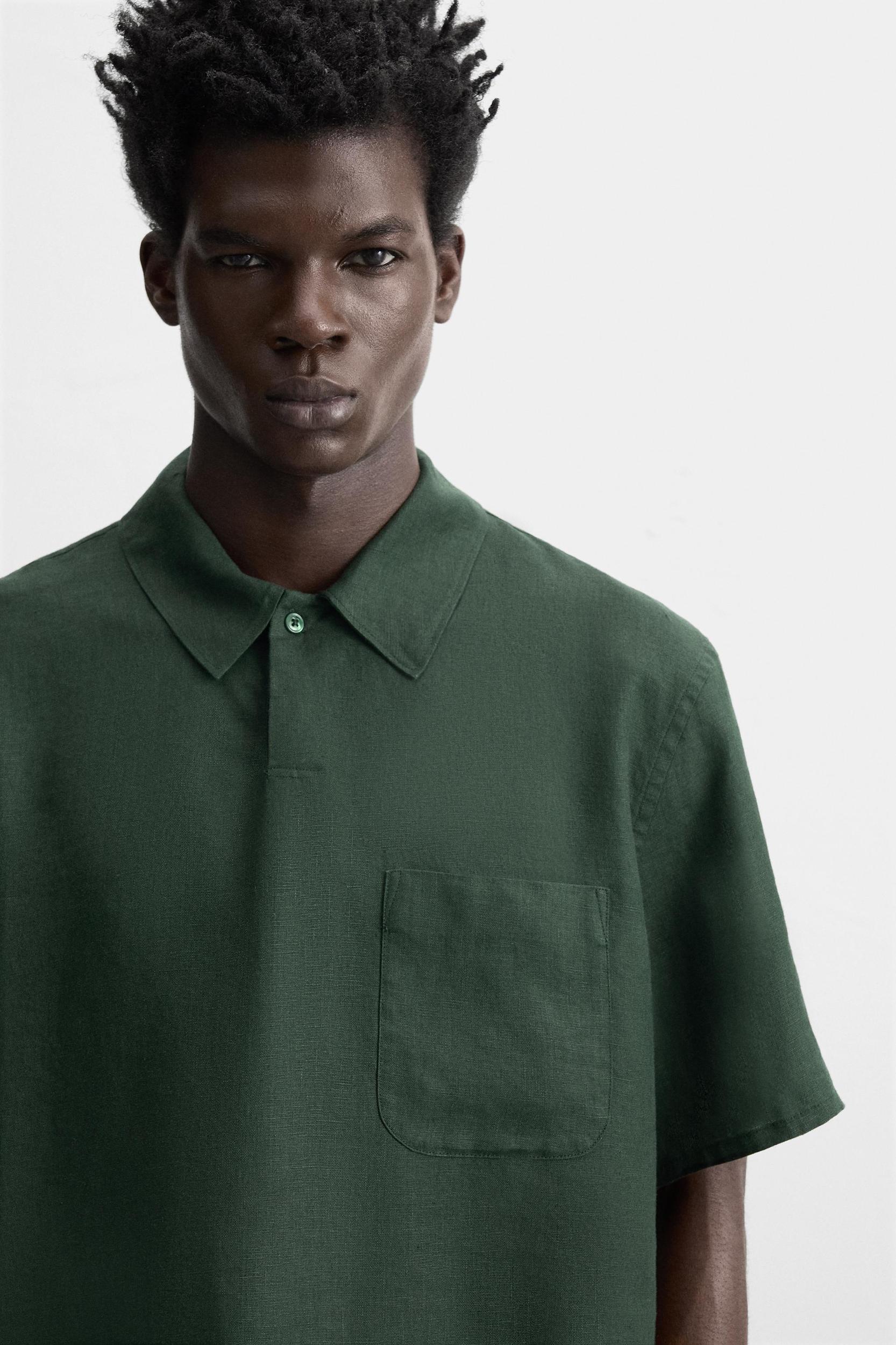 100% LINEN POLO SHIRT Product Image