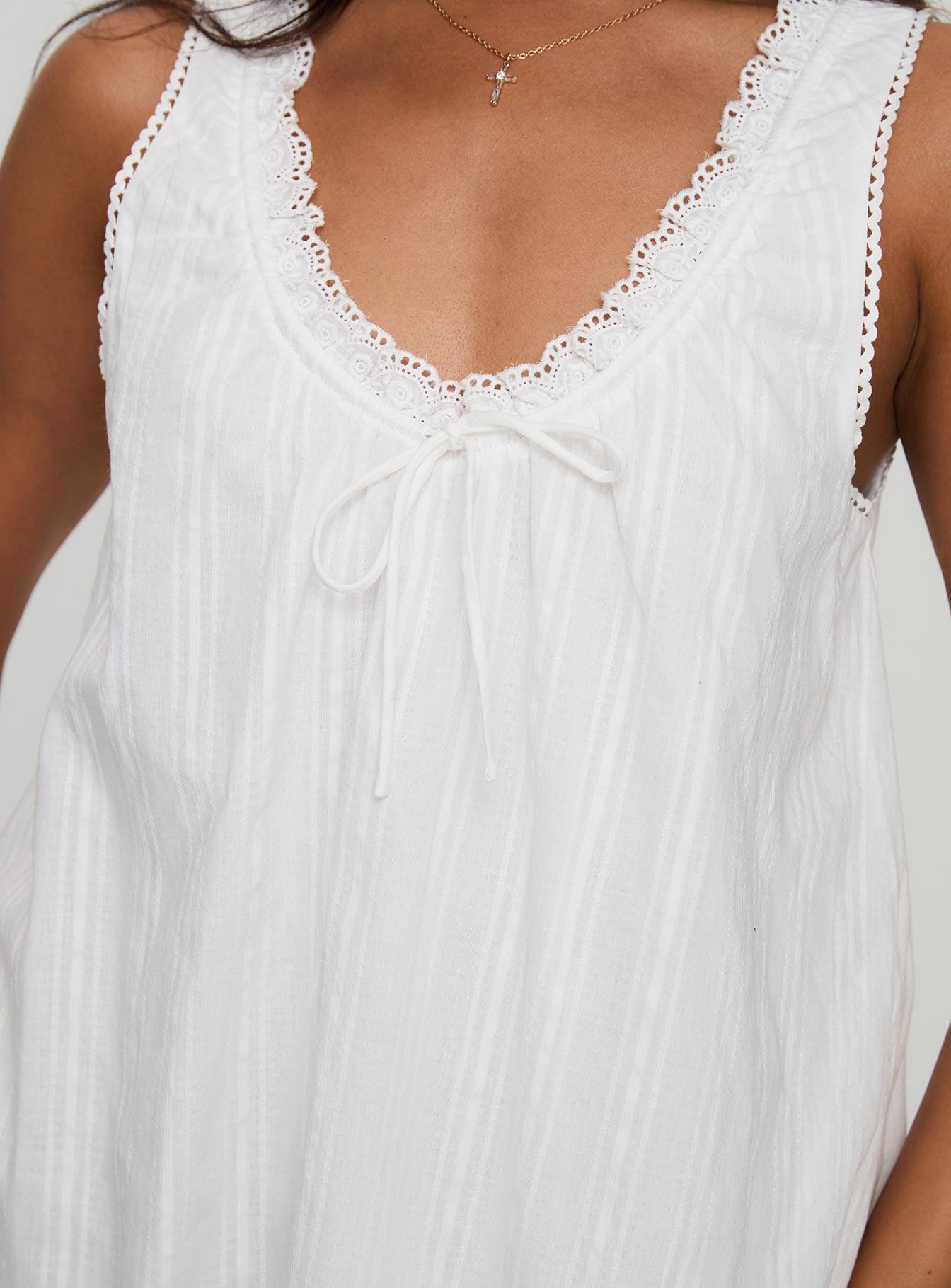 Antiquity Swing Mini Dress White Petite Product Image