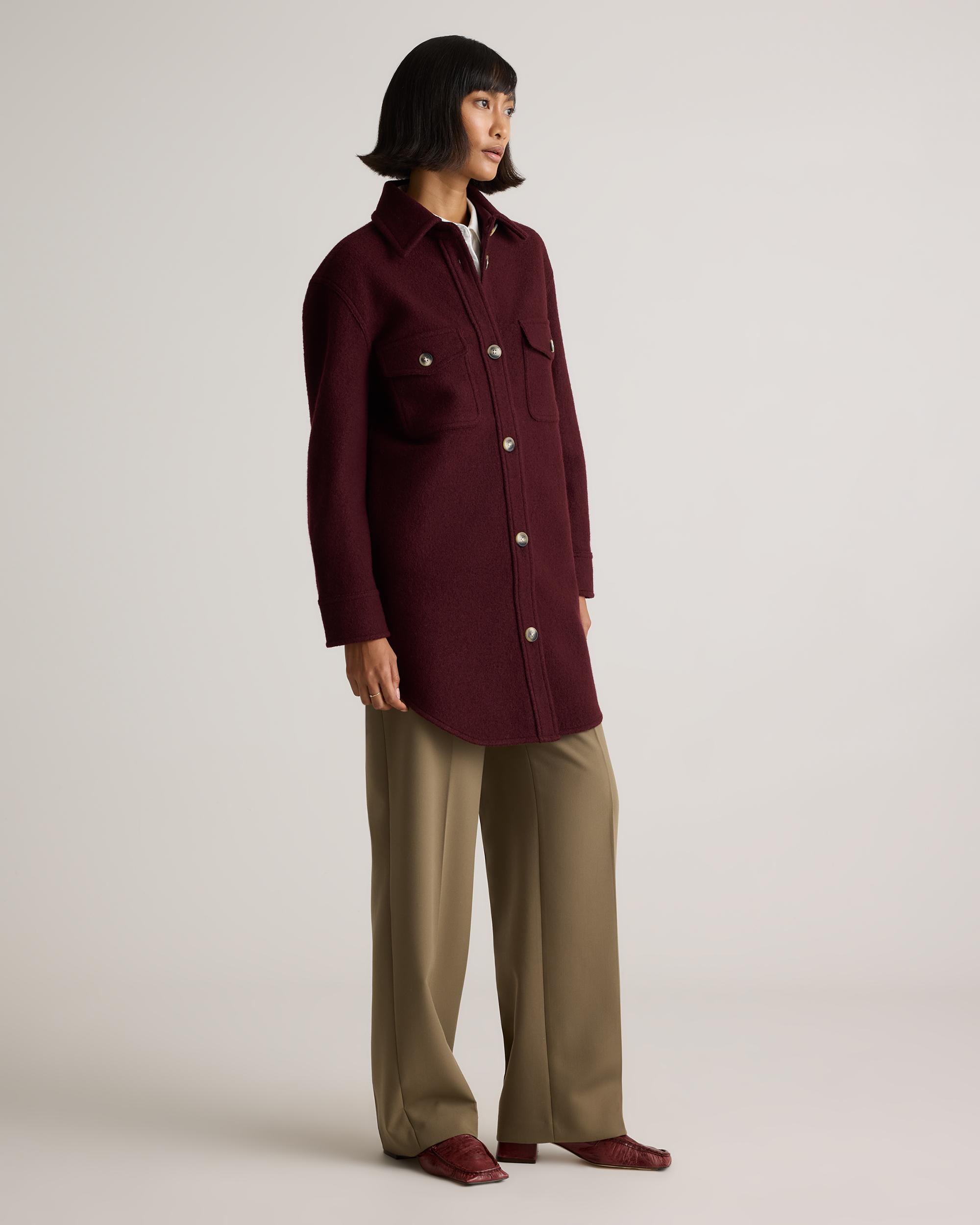 Quince | Women's 100% Merino Wool Long Shirt Jacket Size XS Product Image