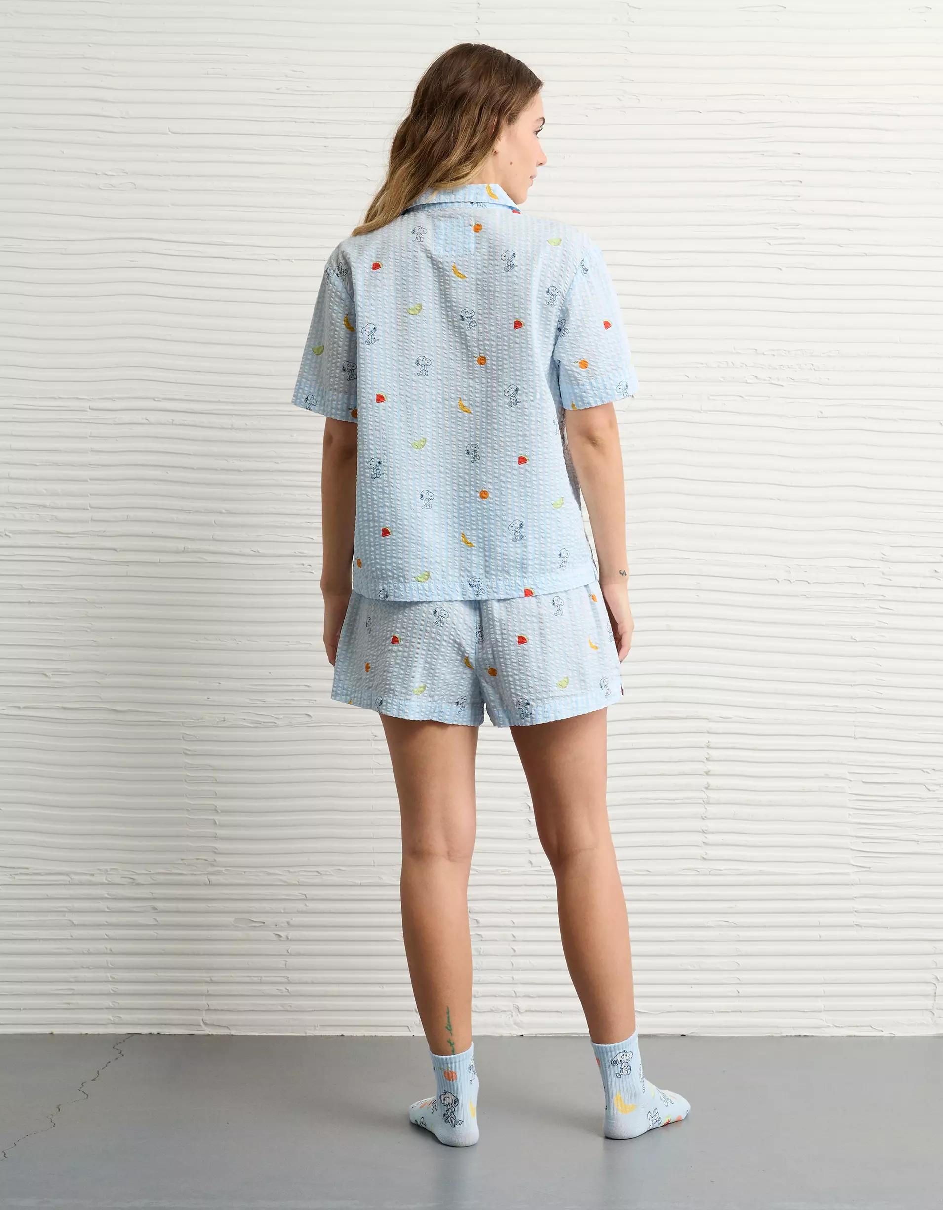 AE Snoopy Fruit Seersucker PJ Set Product Image