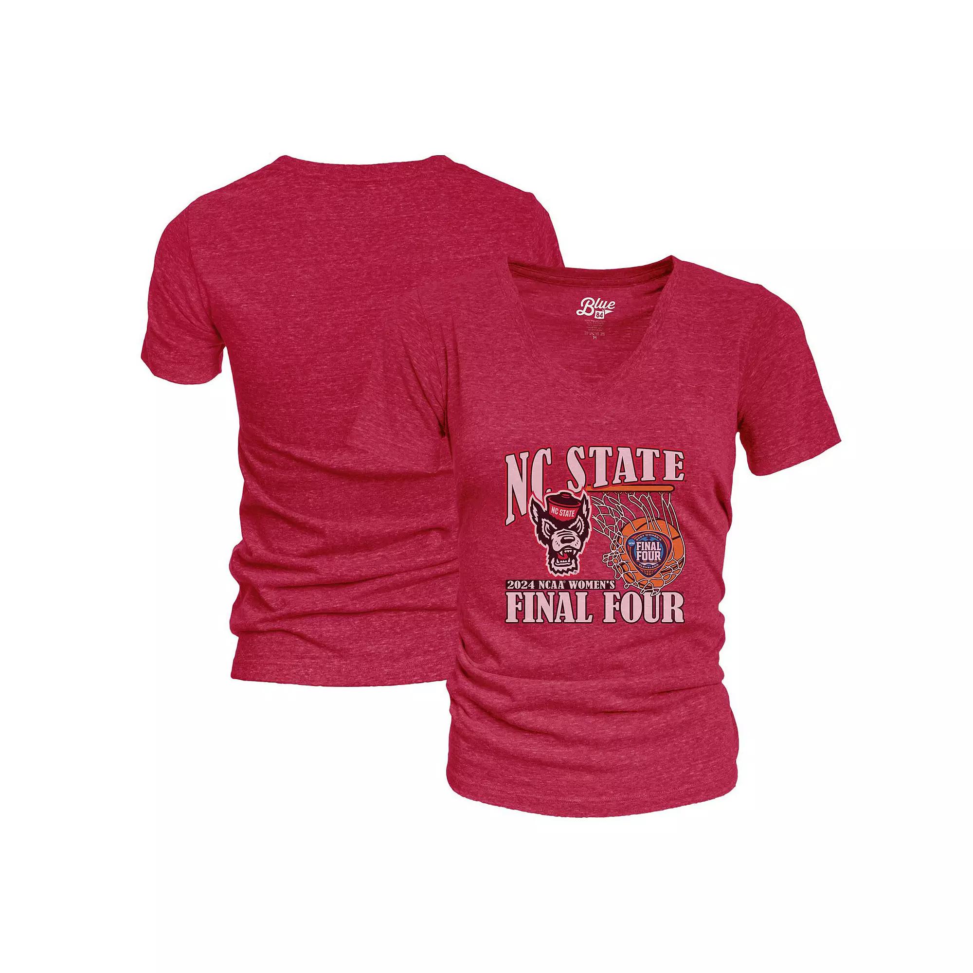 Women's Blue 84 Red NC State Wolfpack 2024 NCAA Women's Basketball Tournament March Madness Final Four Tri-Blend V-Neck T-Shirt, Size: Small, Nst Red Product Image