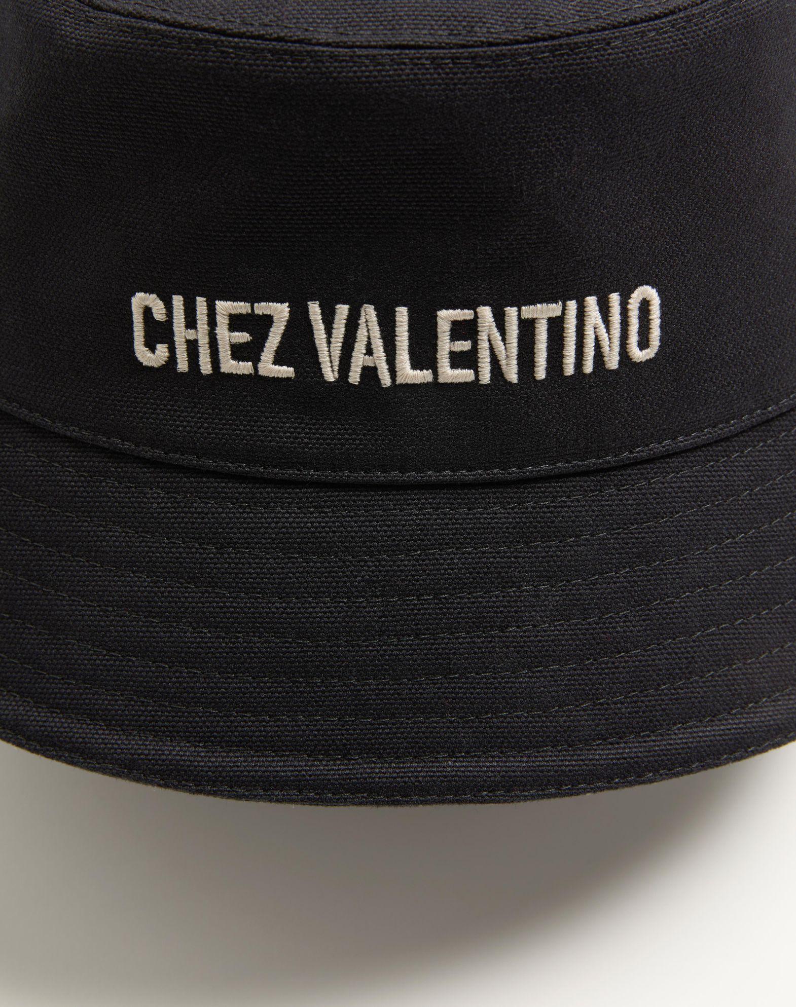 Chez Valentino Cotton Bucket Hat With Embroidery Product Image