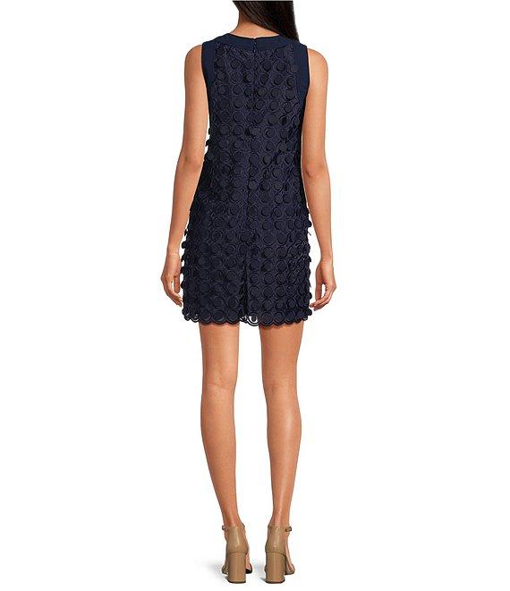 Trina Turk Bev Embroidered Dot Cut-Out Round Neck Sleeveless Sheath Mini Dress Product Image