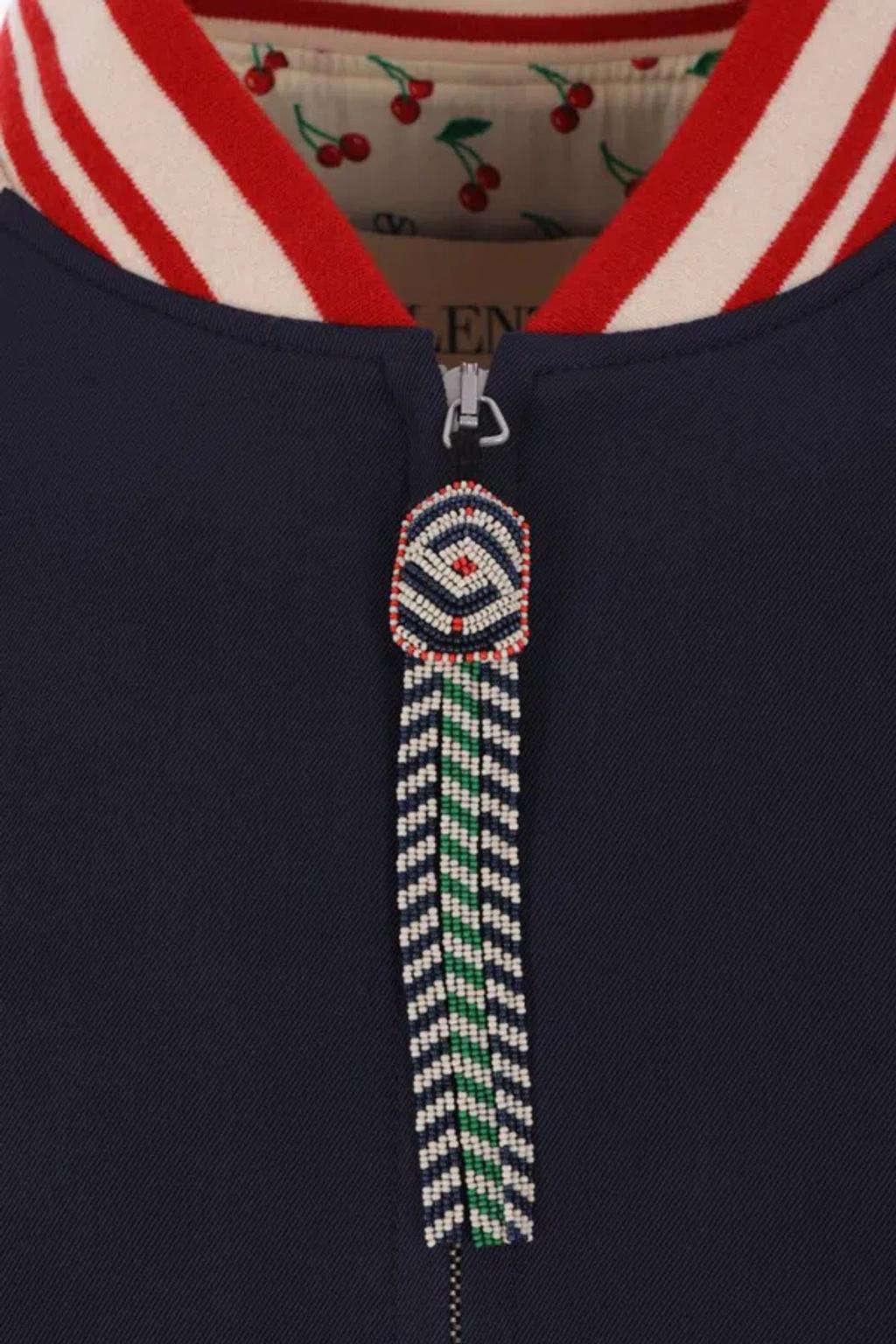 VALENTINO La Chat De La Maison Wool Bomber Jacket In Black Product Image