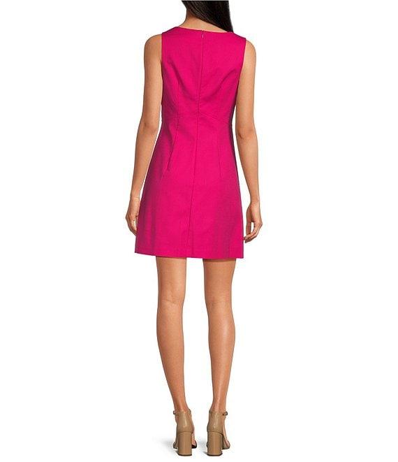 Trina Turk Tied Split V-Neck Sleeveless A-Line Mini Dress Product Image