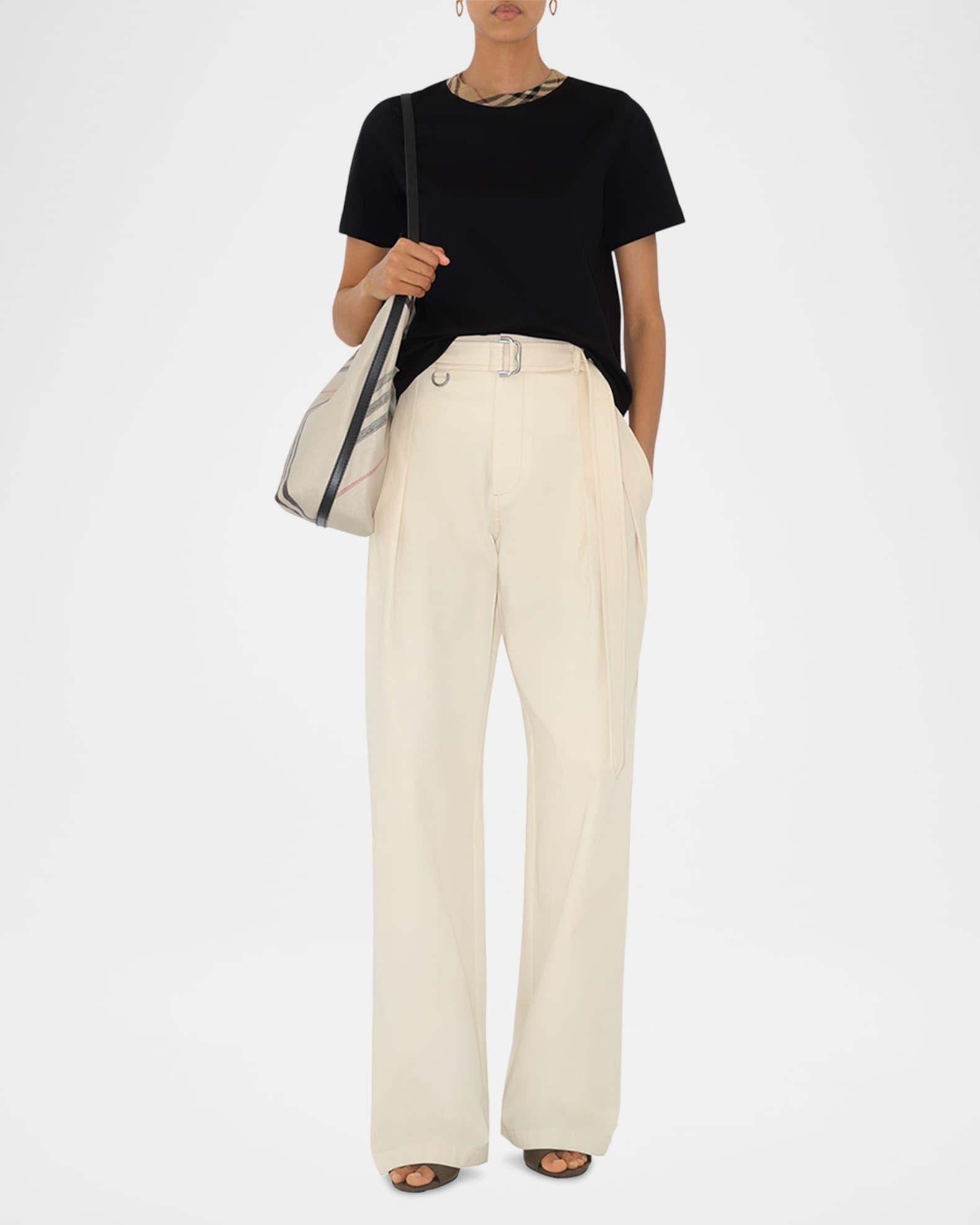 Womens Cable Cotton T-Shirt Product Image