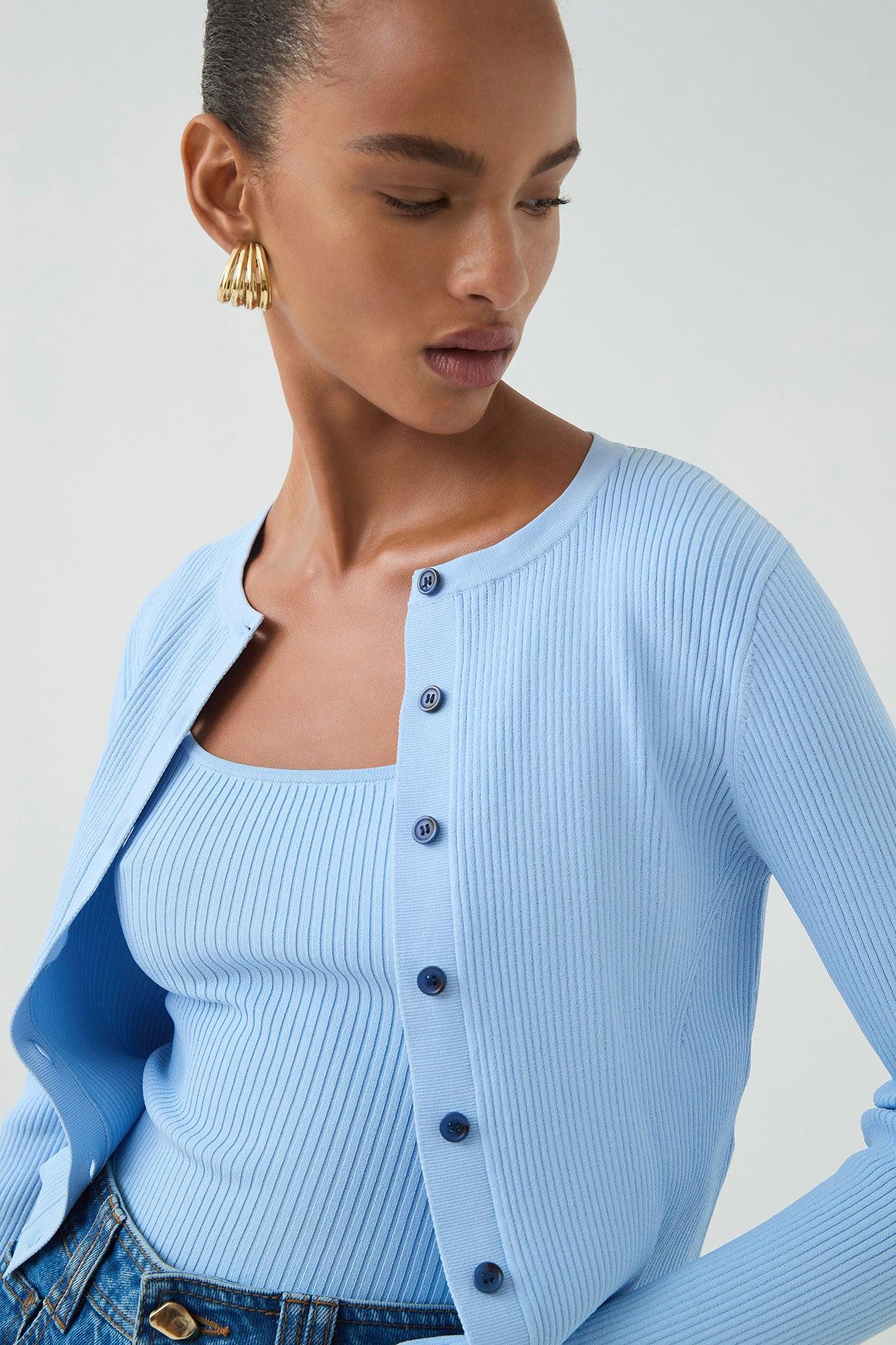 Deia Cropped Knit Cardigan Product Image