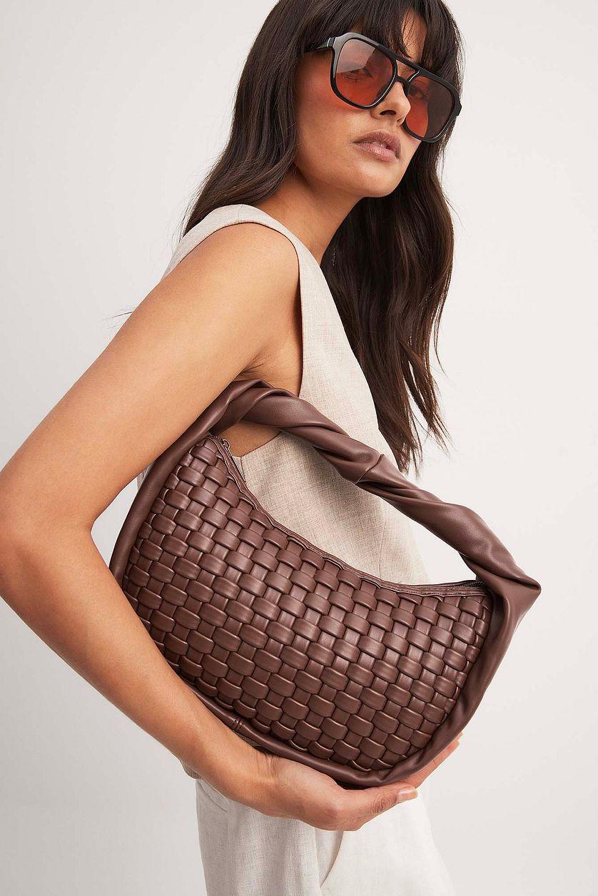 Twisted Handle Woven Handbag Product Image