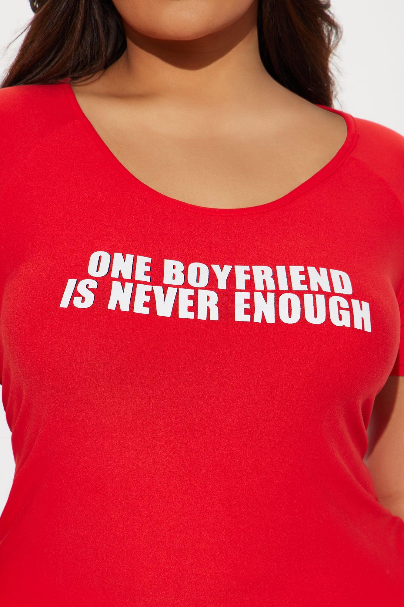 One Boyfriend Is Never Enough PJ Boxer Short Set - Red/combo Product Image