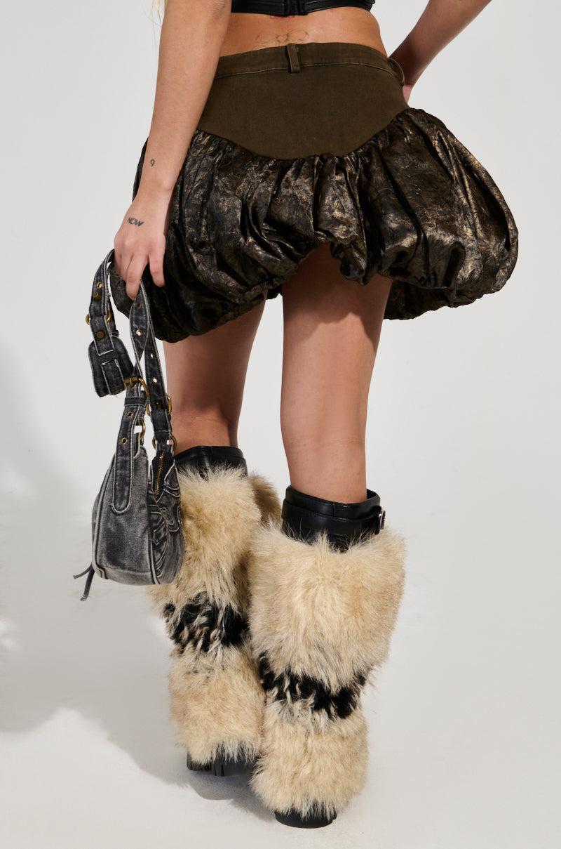 BROKEN HEARTED DENIM BUBBLE SKIRT Product Image