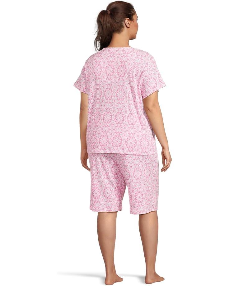 Women's Karen Neuburger Plus Size Sunshine Meadows Elbow-Length Henley Sleepshirt Product Image