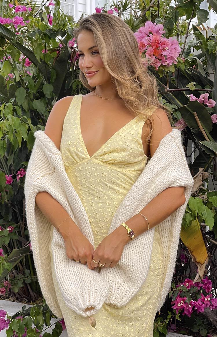 Evilia Yellow Midi Dress Product Image