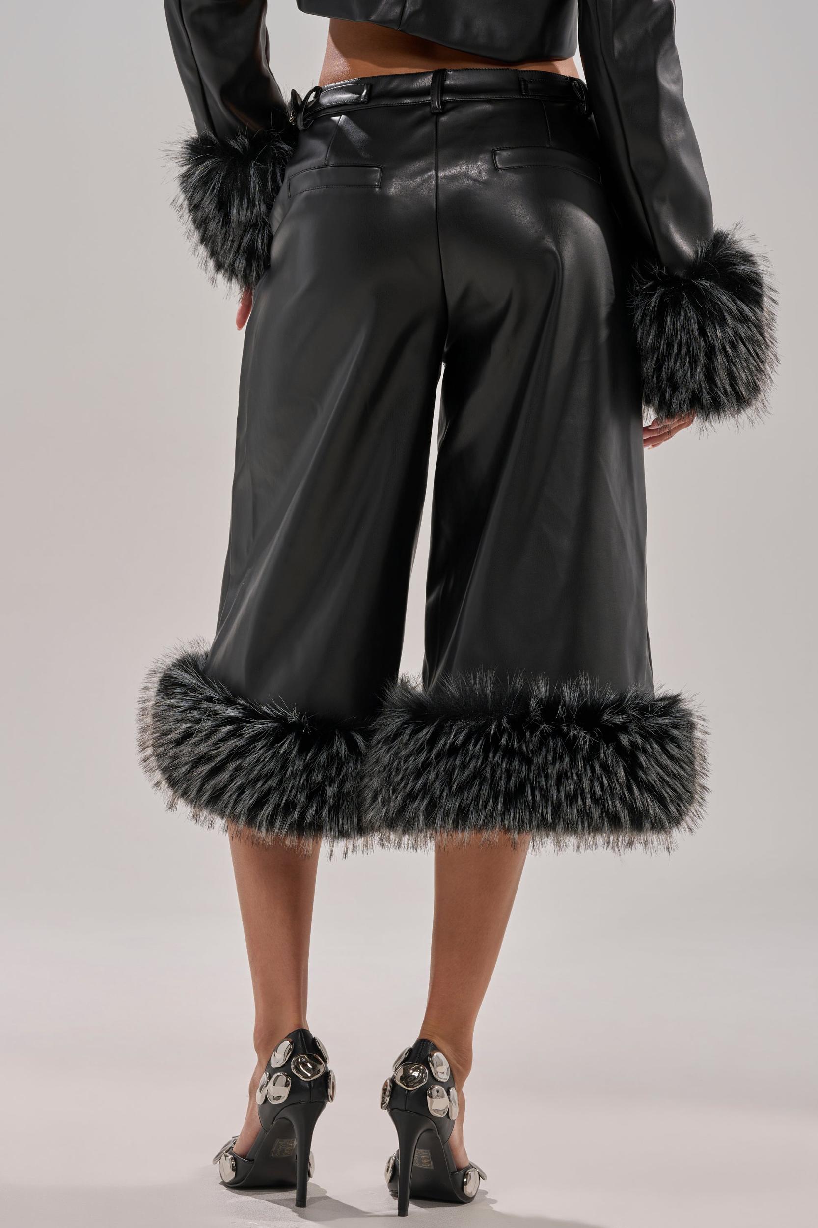 MIND YOUR OWN FUR TRIM BERMUDA SHORTS Product Image