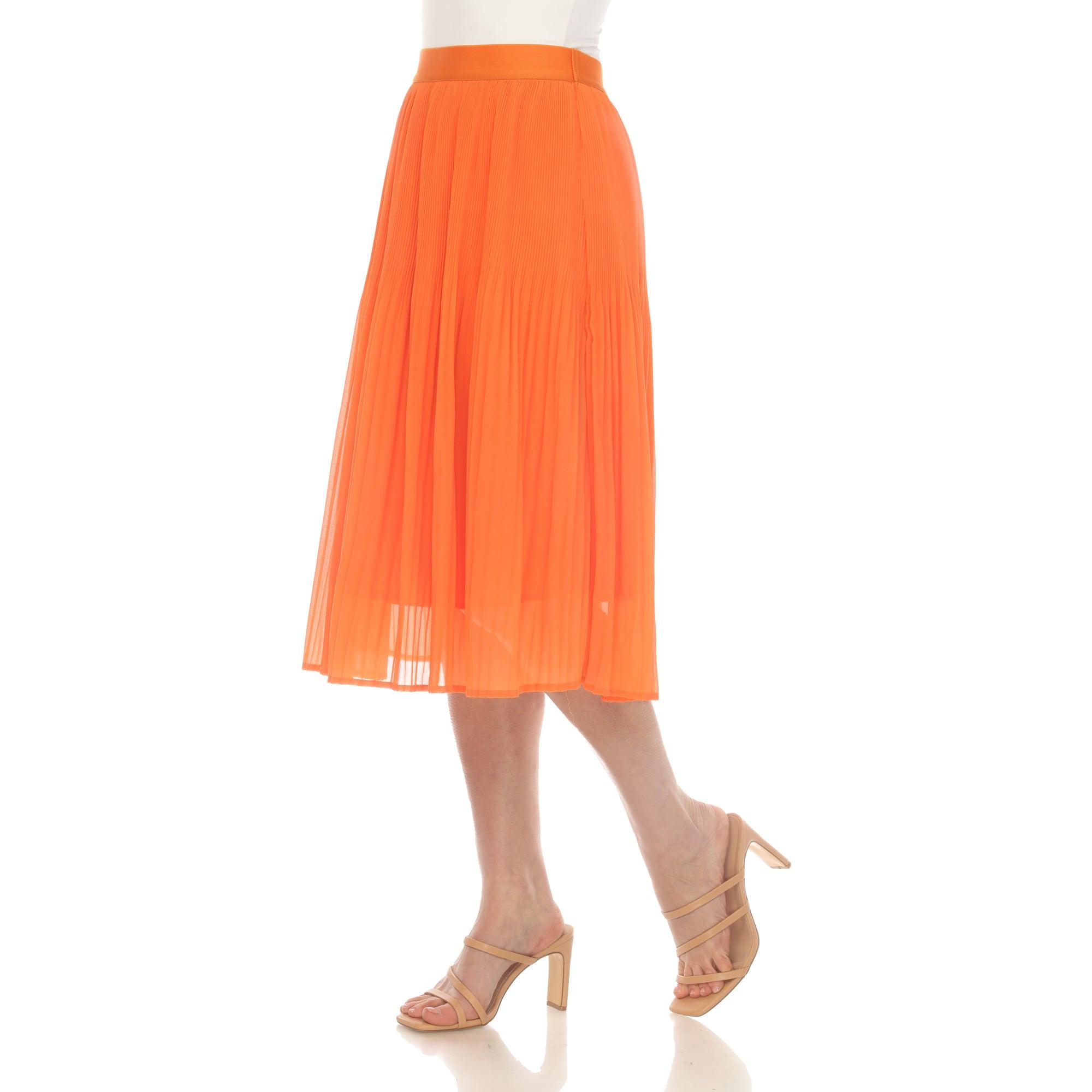 Women's Chiffon Pleated Midi Skirt Female Product Image