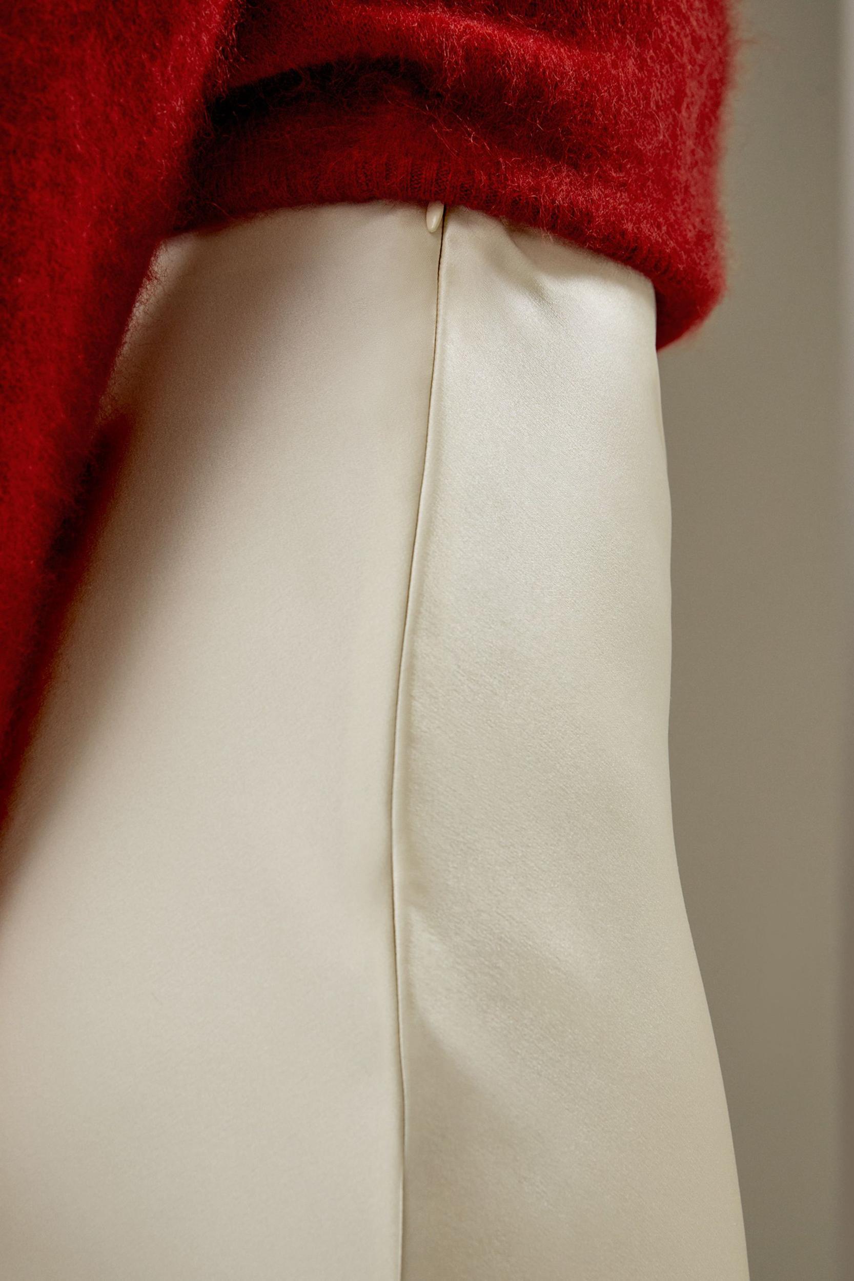 LILYSILK Skirt Silk Long - for Women - Lily White Luxurious Silk Charmeuse - Luxurious Flare Hem Skirt Petite 8 Product Image