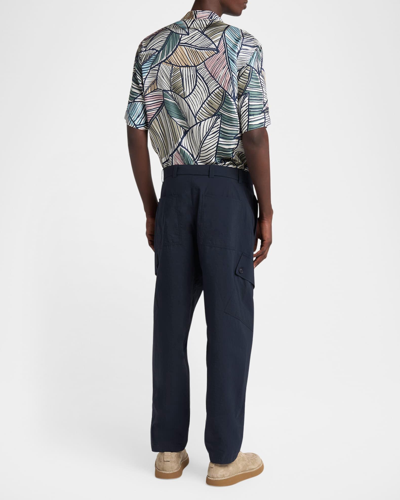 Men's Pleated Stretch Cargo Pants Product Image